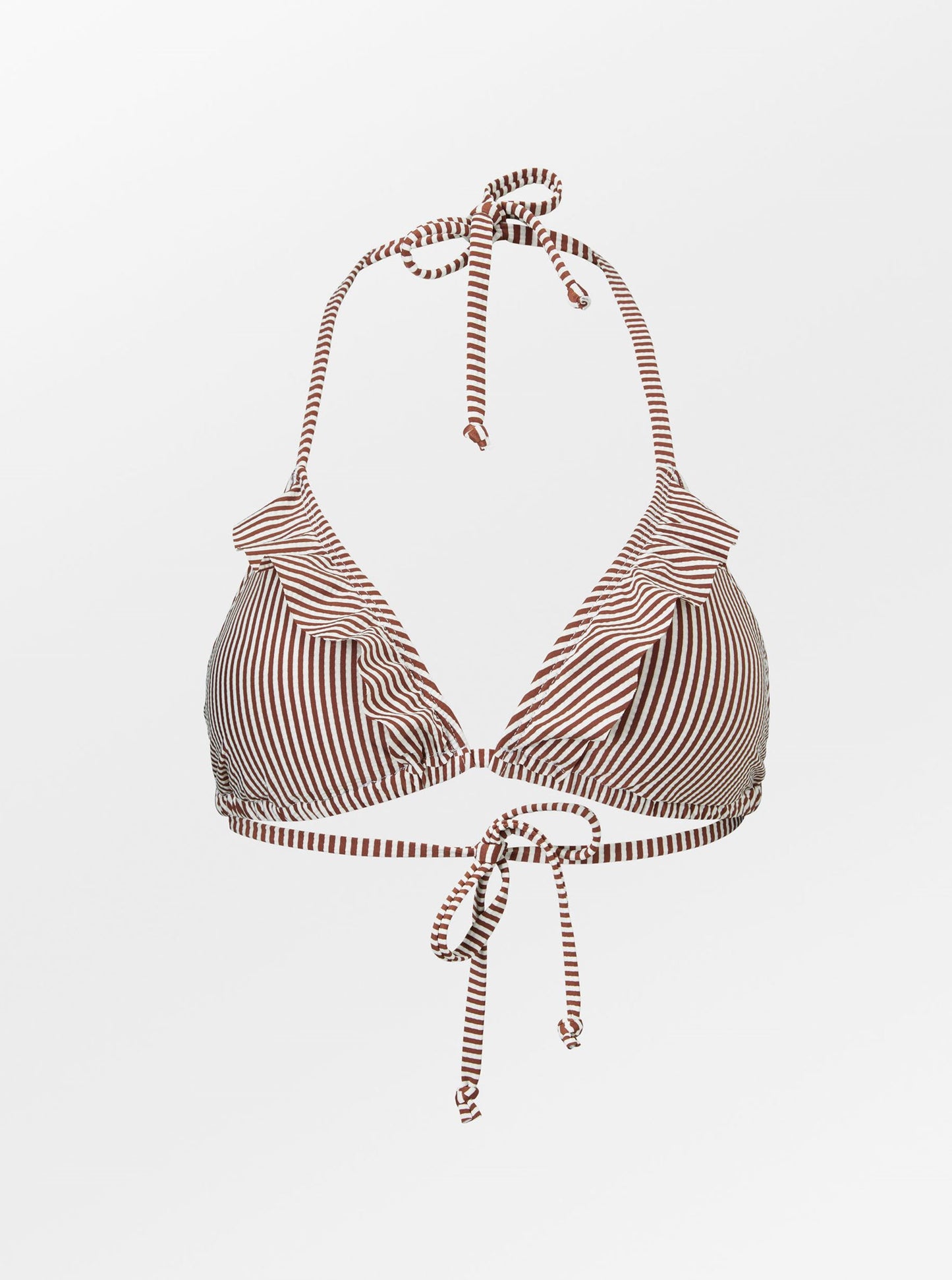 Striba Bel Frill Bikini Top - Sorrel Brown Clothing BeckSöndergaard.no