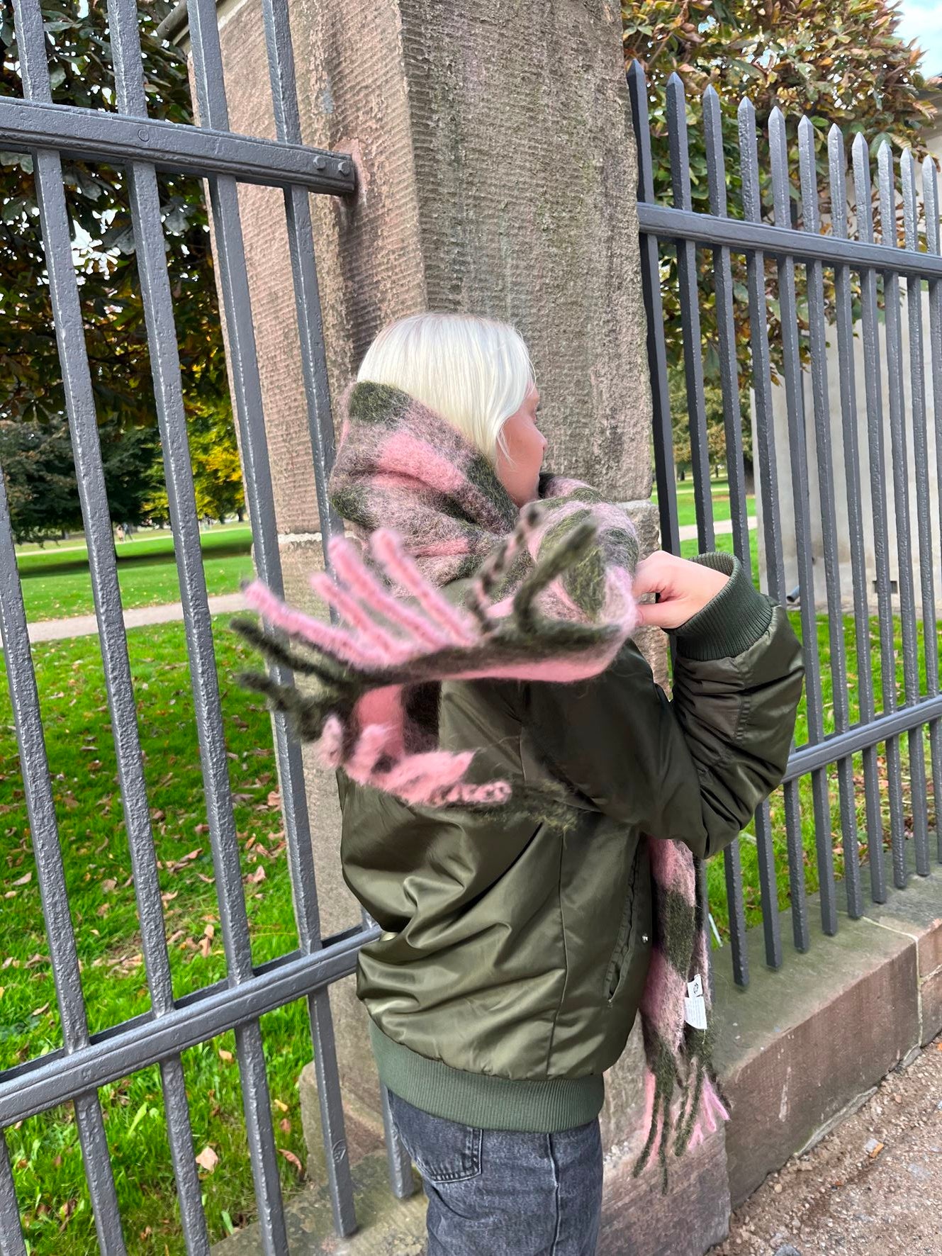 Check Mincho Scarf OneSize BeckSöndergaard.no