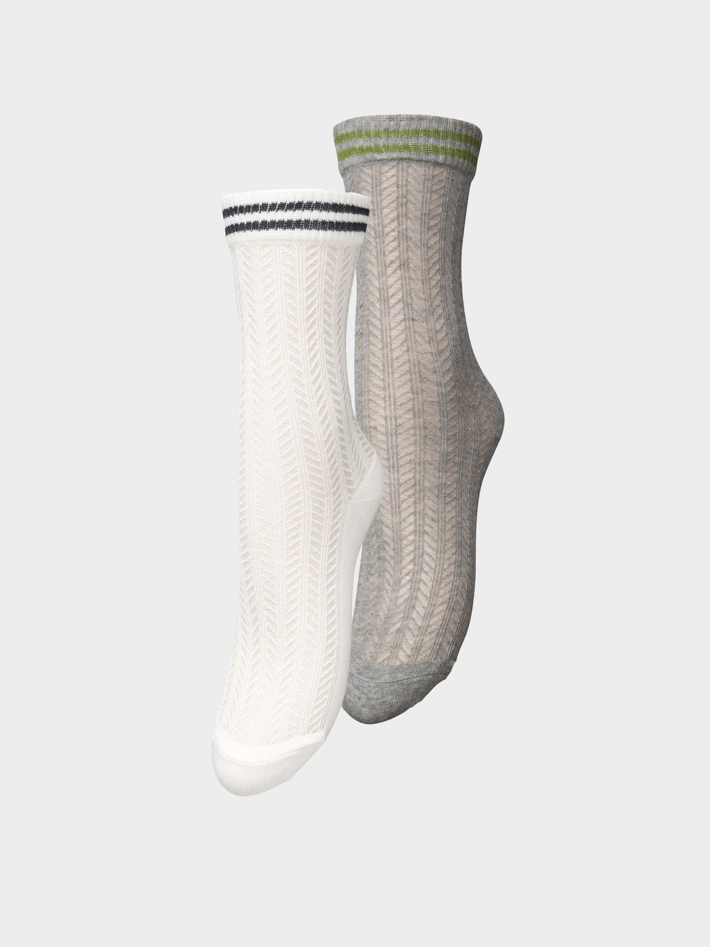 Becksöndergaard, Zilla Sporty Cotta Sock 2 Pack - Grey Melange/White, archive, archive