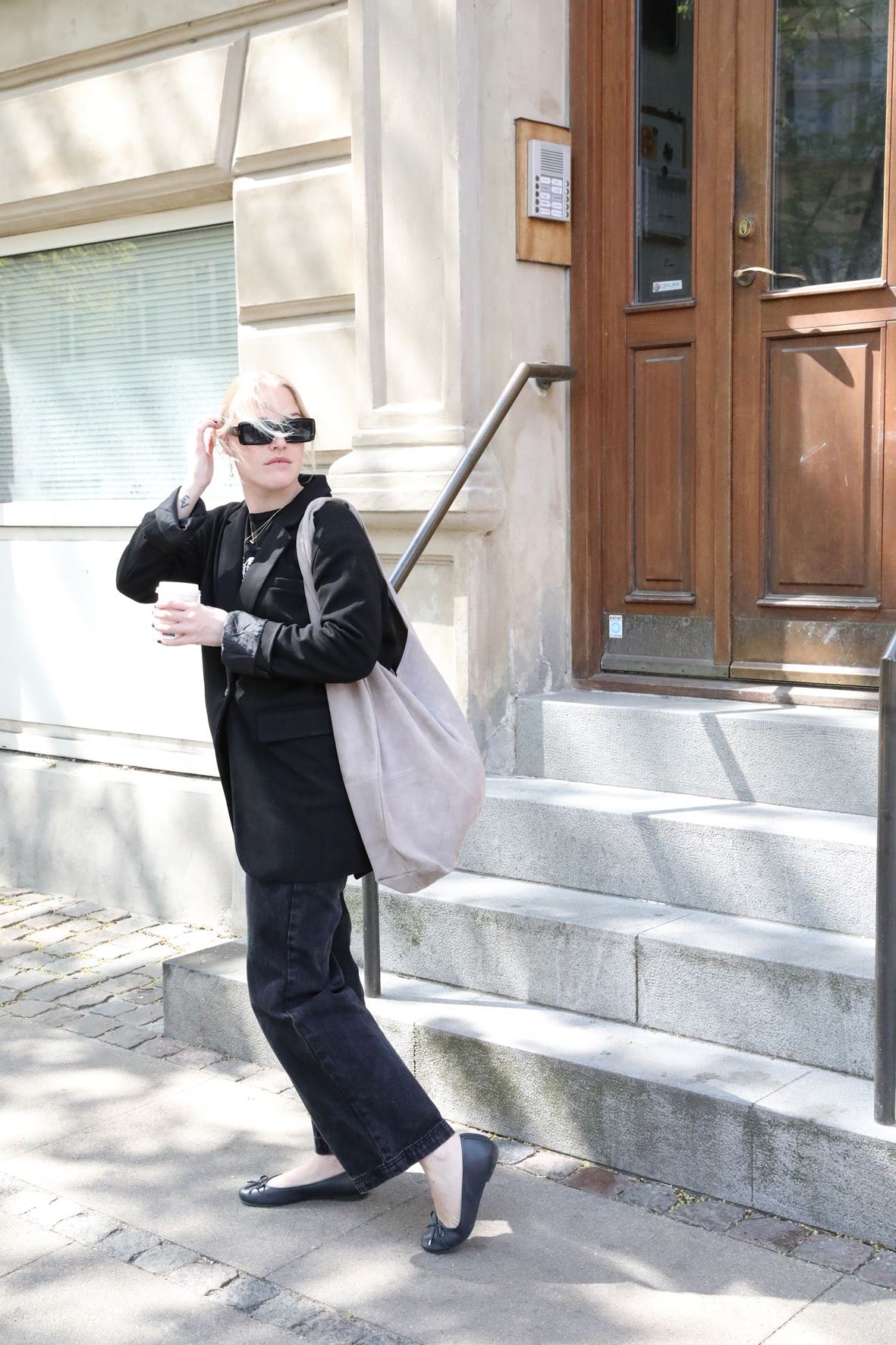 Suede Dalliea Shopper Bag - Gray OneSize BeckSöndergaard.no