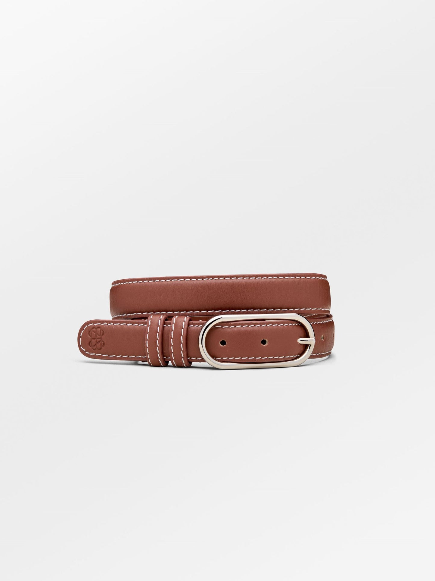 Glossy Nola Leather Belt - Brown Clothing BeckSöndergaard.no