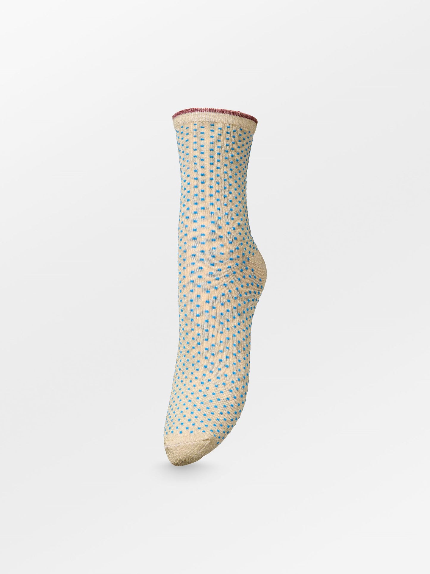Dina Small Dots Sock - Beige/Blue Socks BeckSöndergaard.no