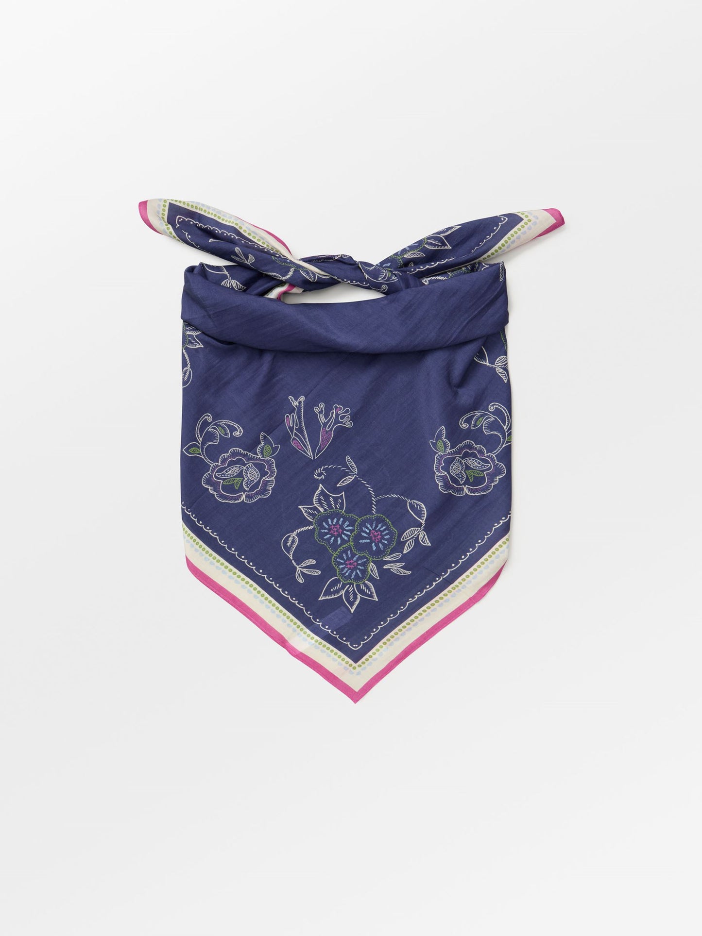 Becksöndergaard, Brodefloria Sico Scarf - Naval Academy Blue, scarves, scarves, scarves, scarves