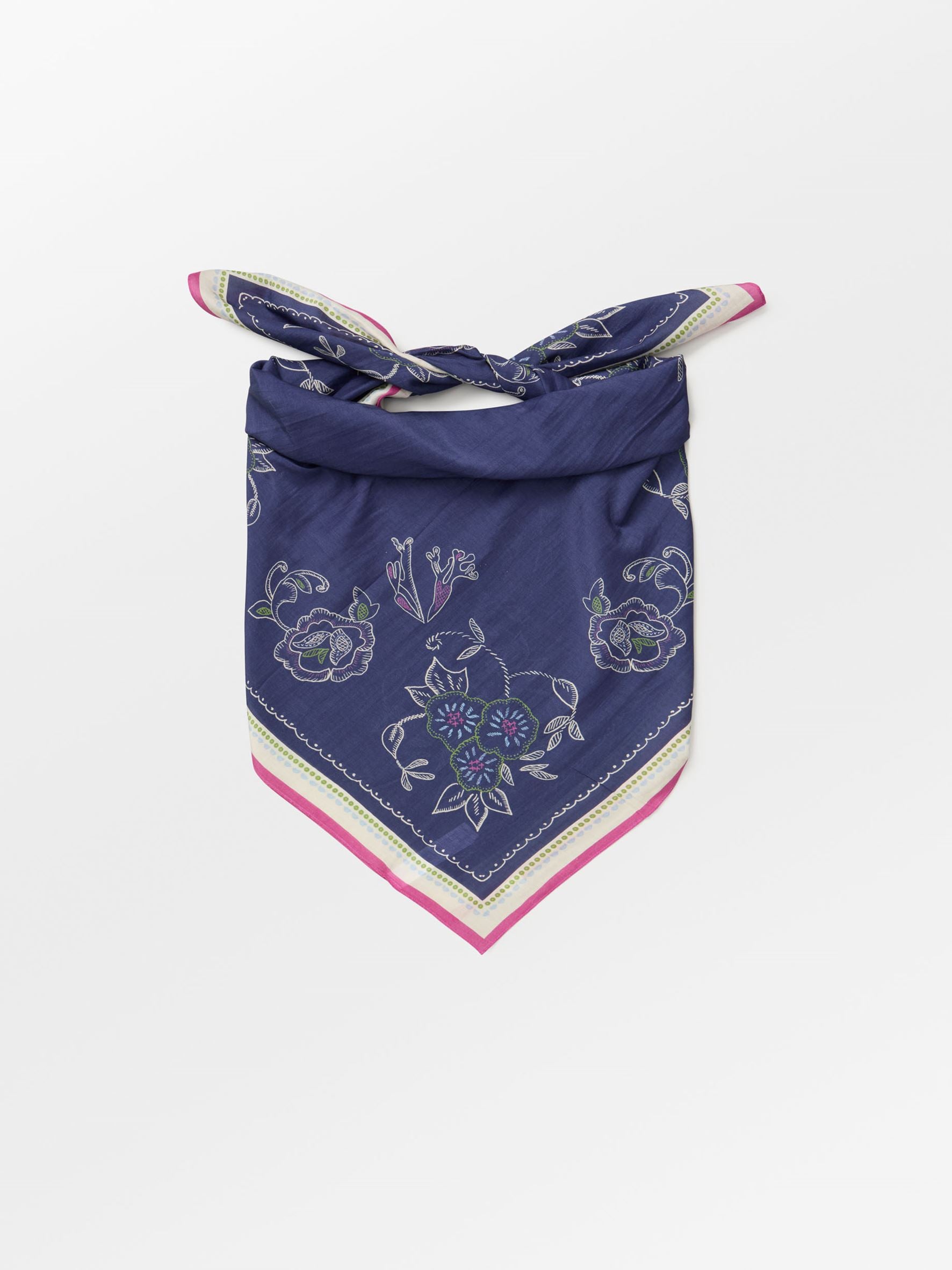 Becksöndergaard, Brodefloria Sico Scarf - Naval Academy Blue, scarves, scarves, scarves, scarves