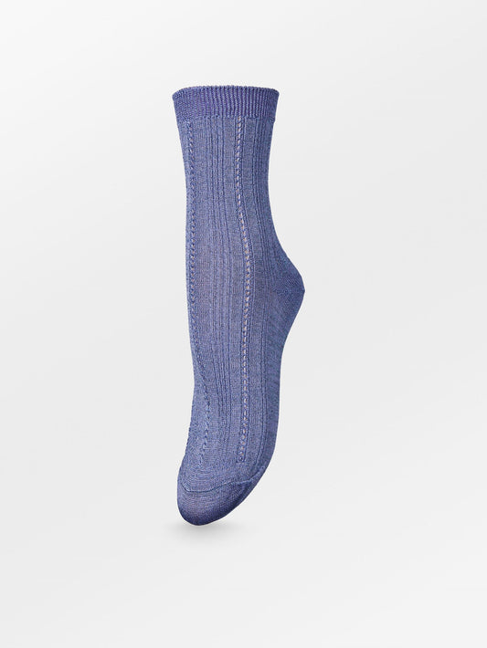 Glitter Drake Sock - Bleached Denim Blue Socks BeckSöndergaard.no