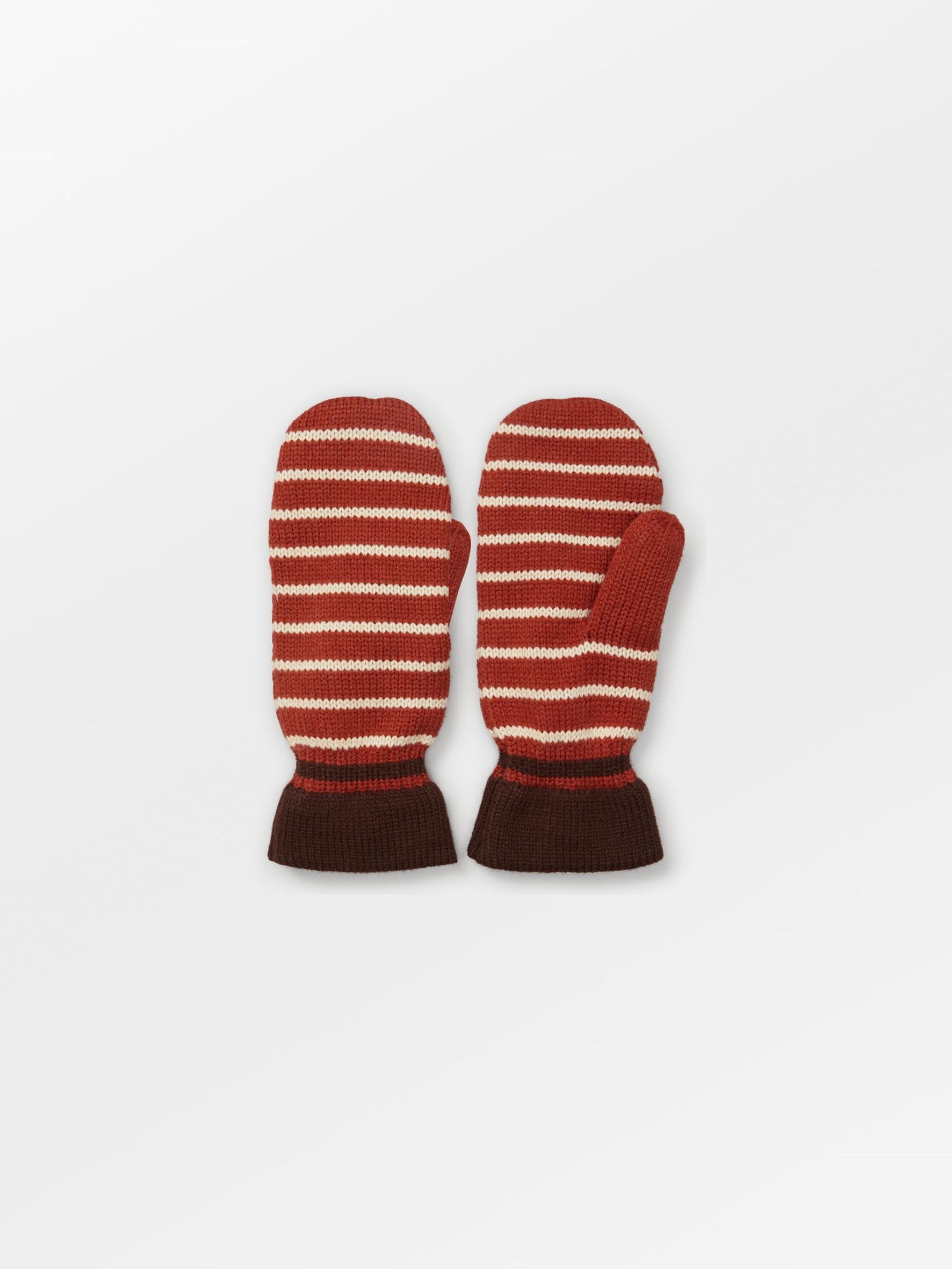 Thin Striped Emerald Mittens Clothing BeckSöndergaard.no
