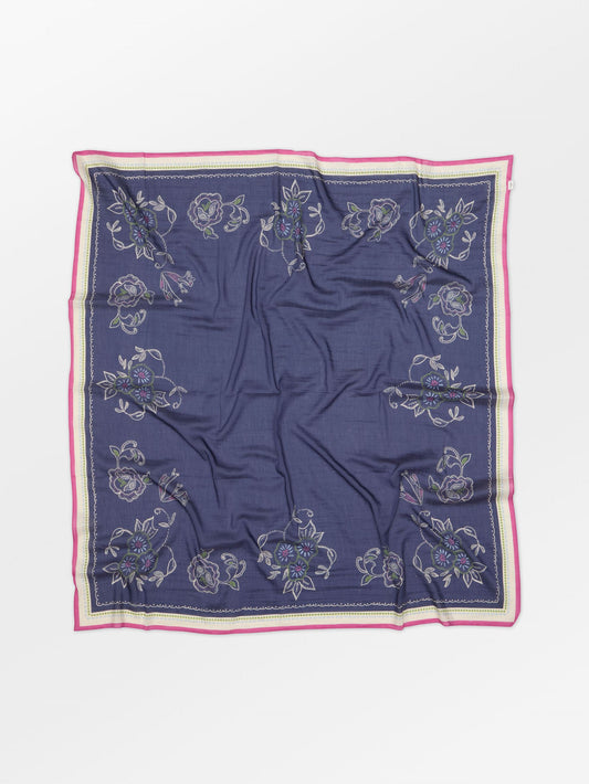 Becksöndergaard, Brodefloria Sico Scarf - Naval Academy Blue, mid season sale, mid season sale