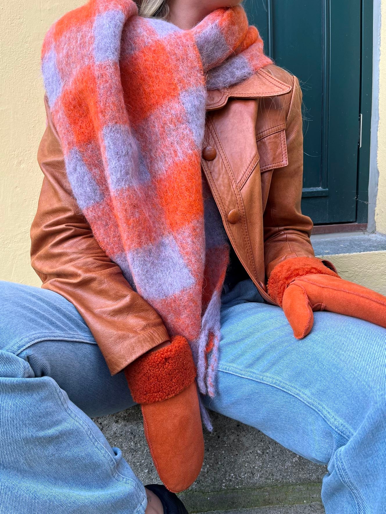 Check Mincho Scarf OneSize BeckSöndergaard.no