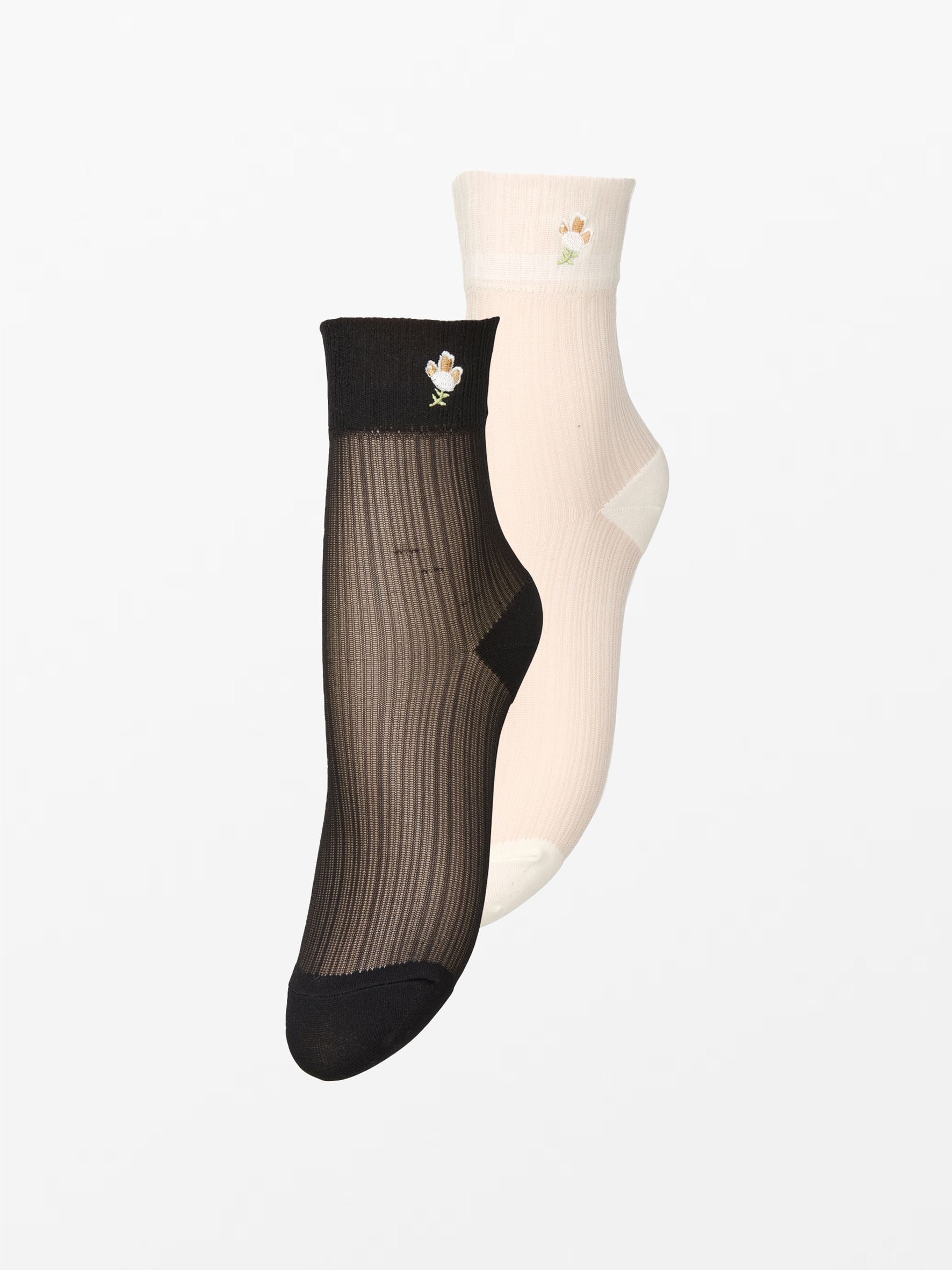 Floral Sheer Sock 2 Pack Socks BeckSöndergaard.no