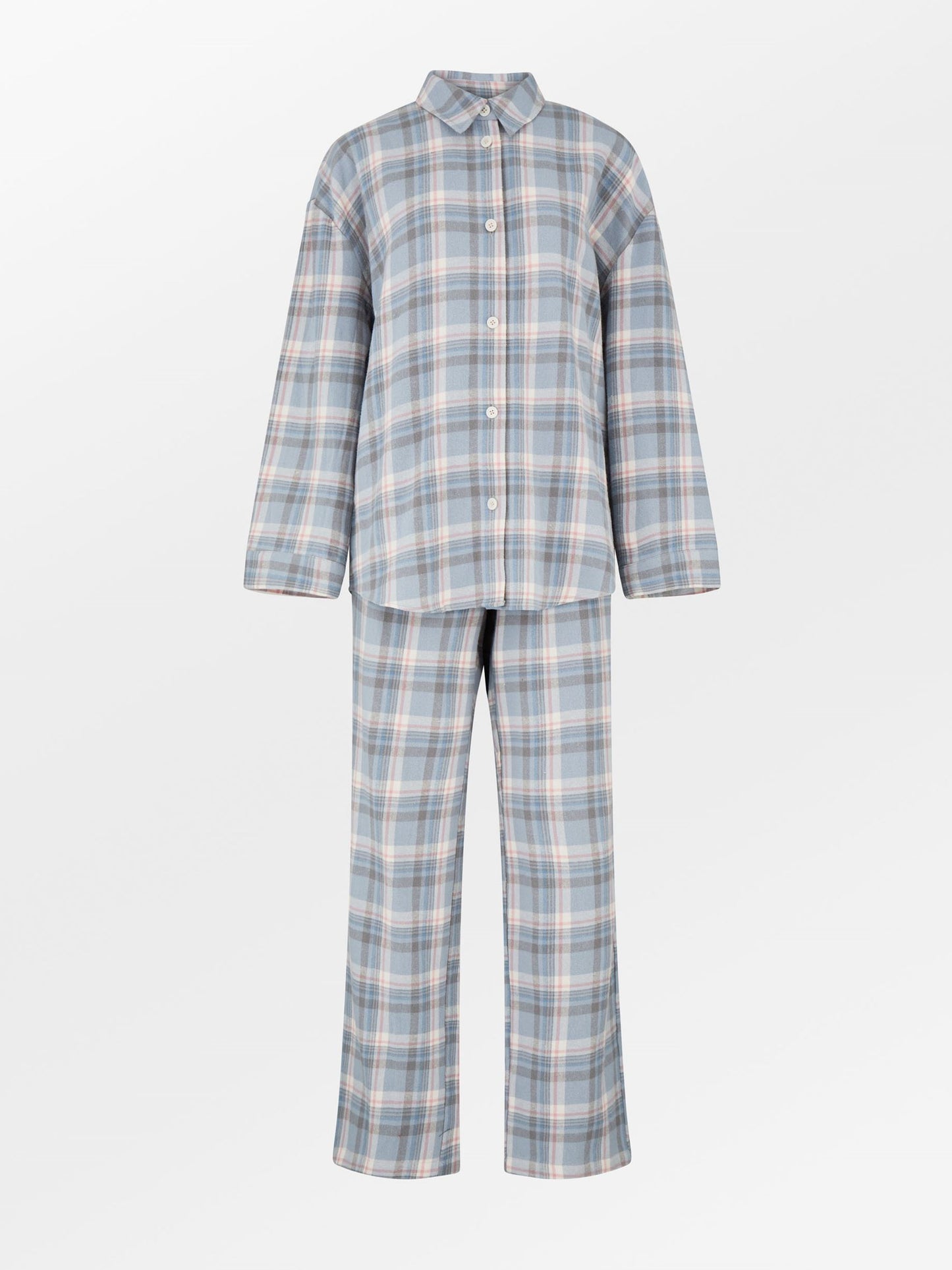 Becksöndergaard, Flannel Pyjamas Set - Dusty Blue, homewear, homewear, gifts, gifts, gifts, gifts, gifts, black week, black week