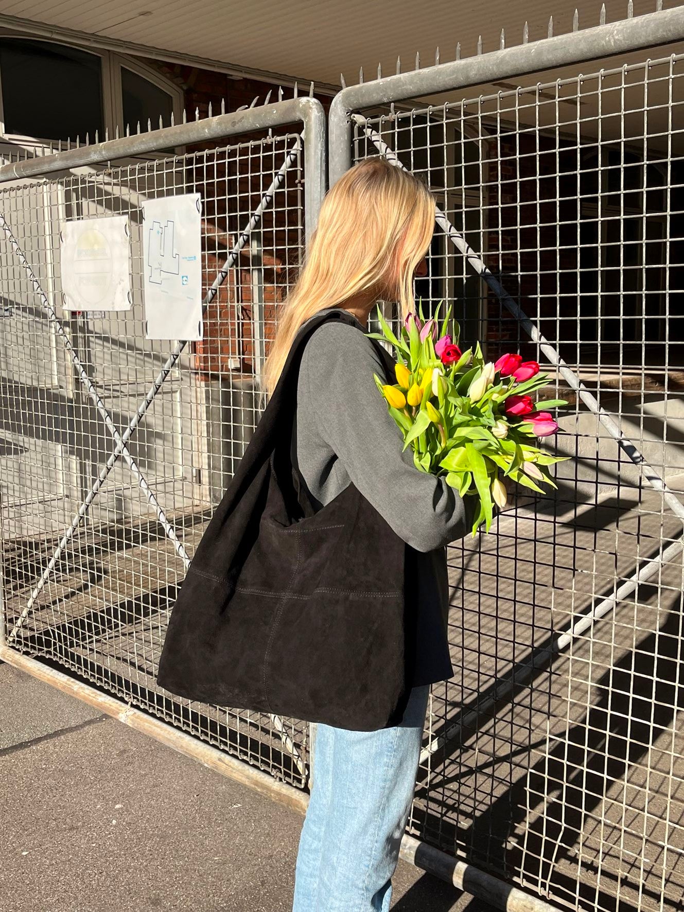 Suede Dalliea Shopper Bag - Black OneSize BeckSöndergaard.no