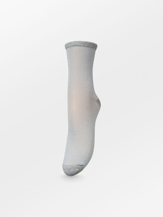 Dina Solid Glittersock - Grey Socks BeckSöndergaard.no