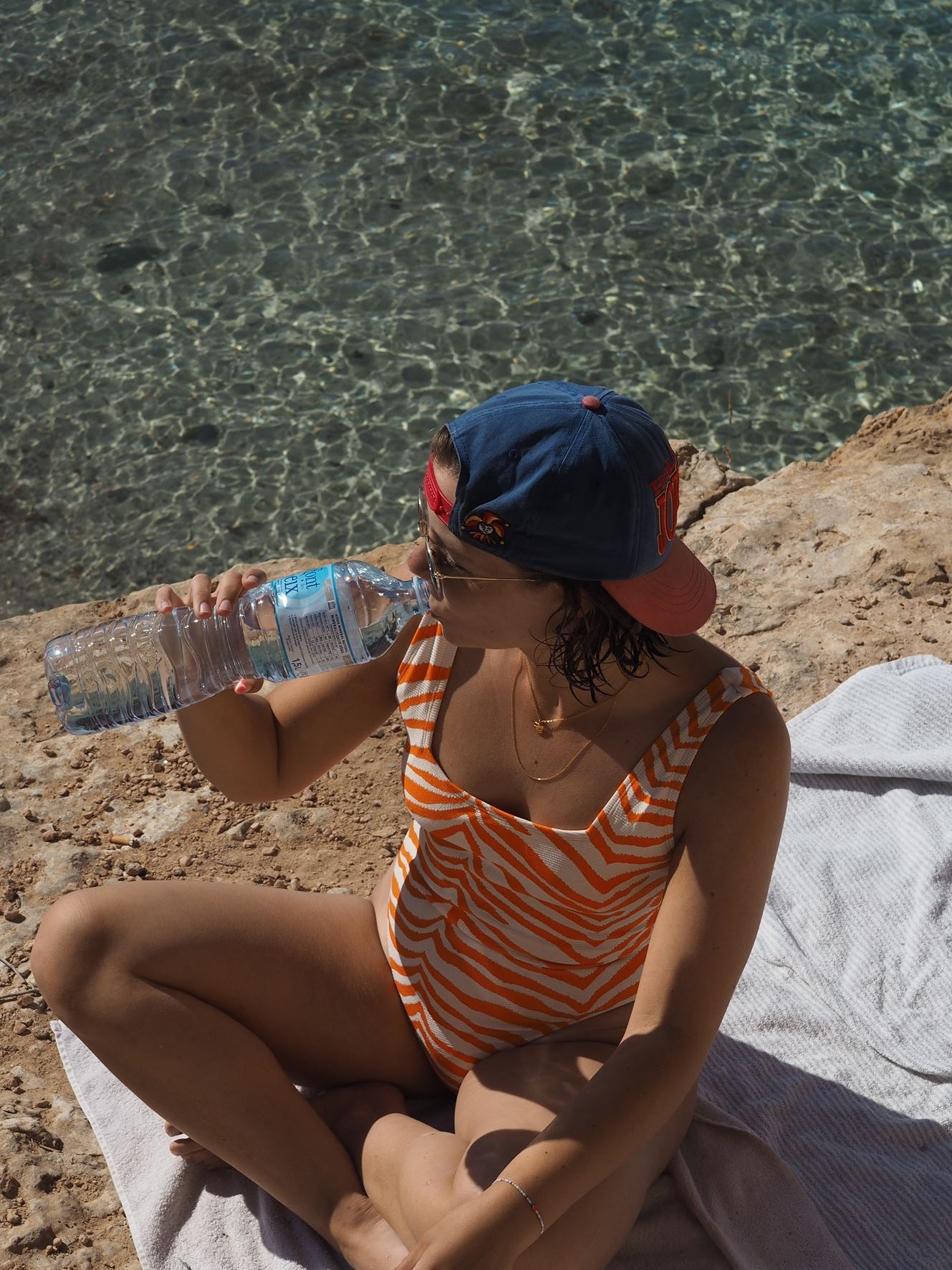 Becksöndergaard, Zecora Ella Swimsuit - Persimmon Orange, struct - slet produkter