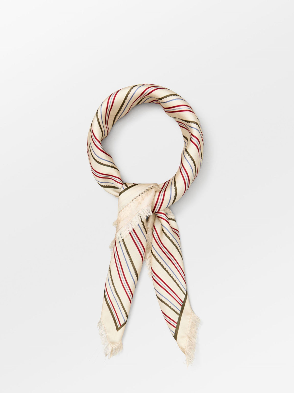 Becksöndergaard, Scallopia Striped Sia Scarf - Rosewood, onesize