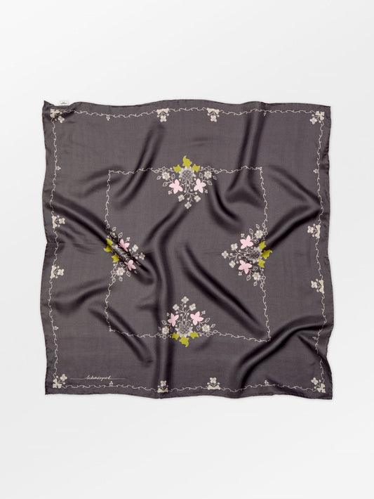 Becksöndergaard, Brodaria Sia Scarf - Forged Iron Gray, scarves, scarves, mid season sale, mid season sale, scarves, scarves, black week, black week