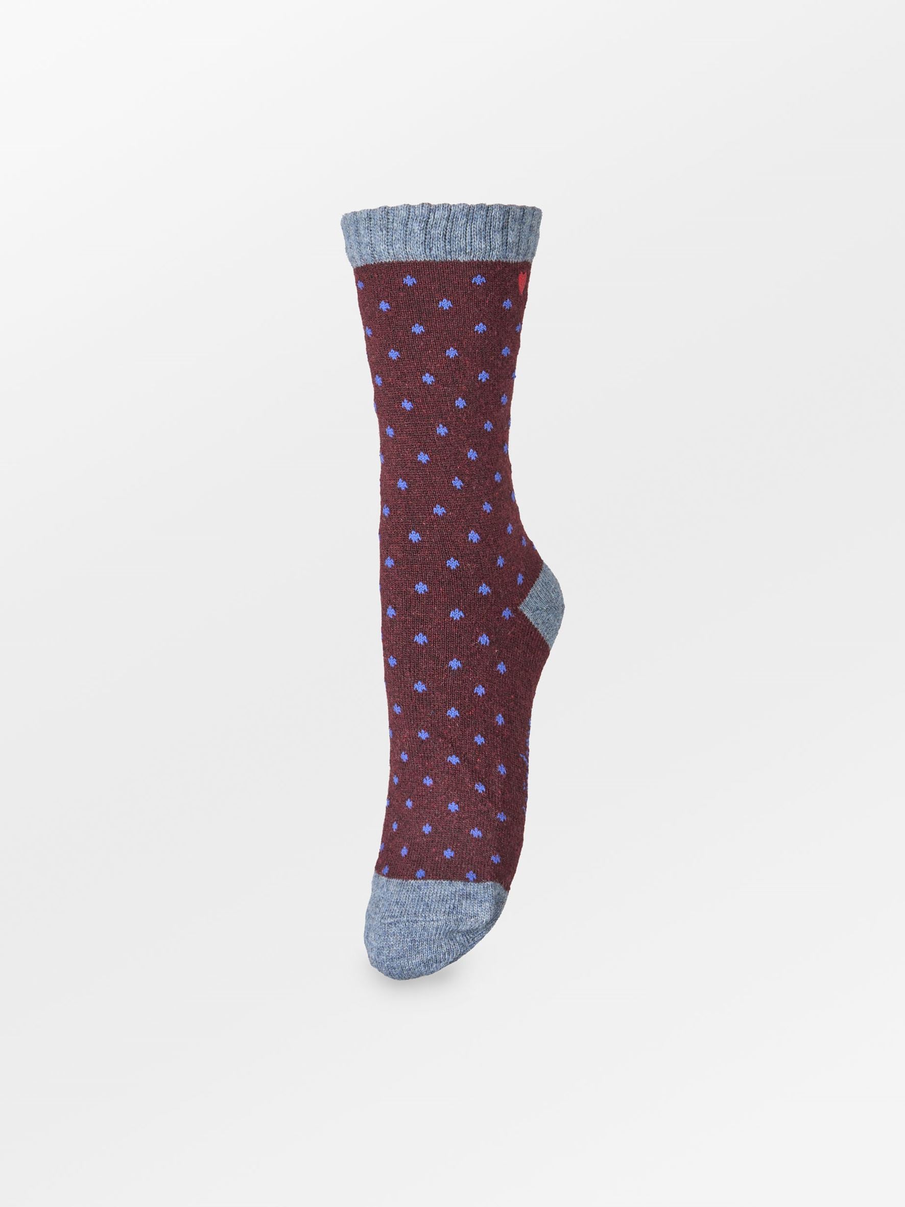 Becksöndergaard, Dotted Wola Sock - Fig Red, socks, mid season sale, mid season sale, socks, black week, black week