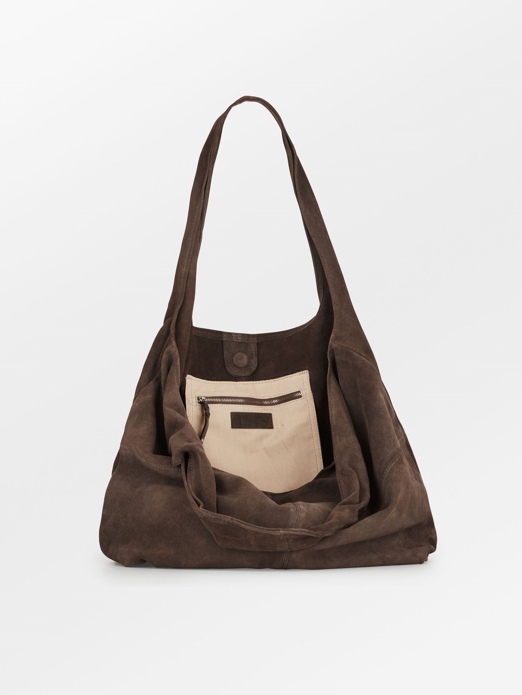Suede Dalliea Shopper Bag - Dark Brown OneSize BeckSöndergaard.no