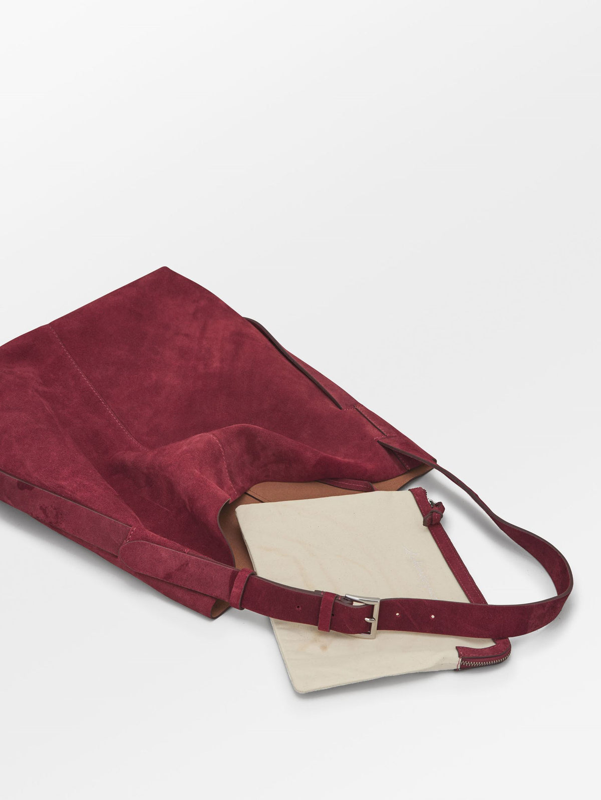Becksöndergaard, Suede Mae Belted Bag - Rosewood, onesize