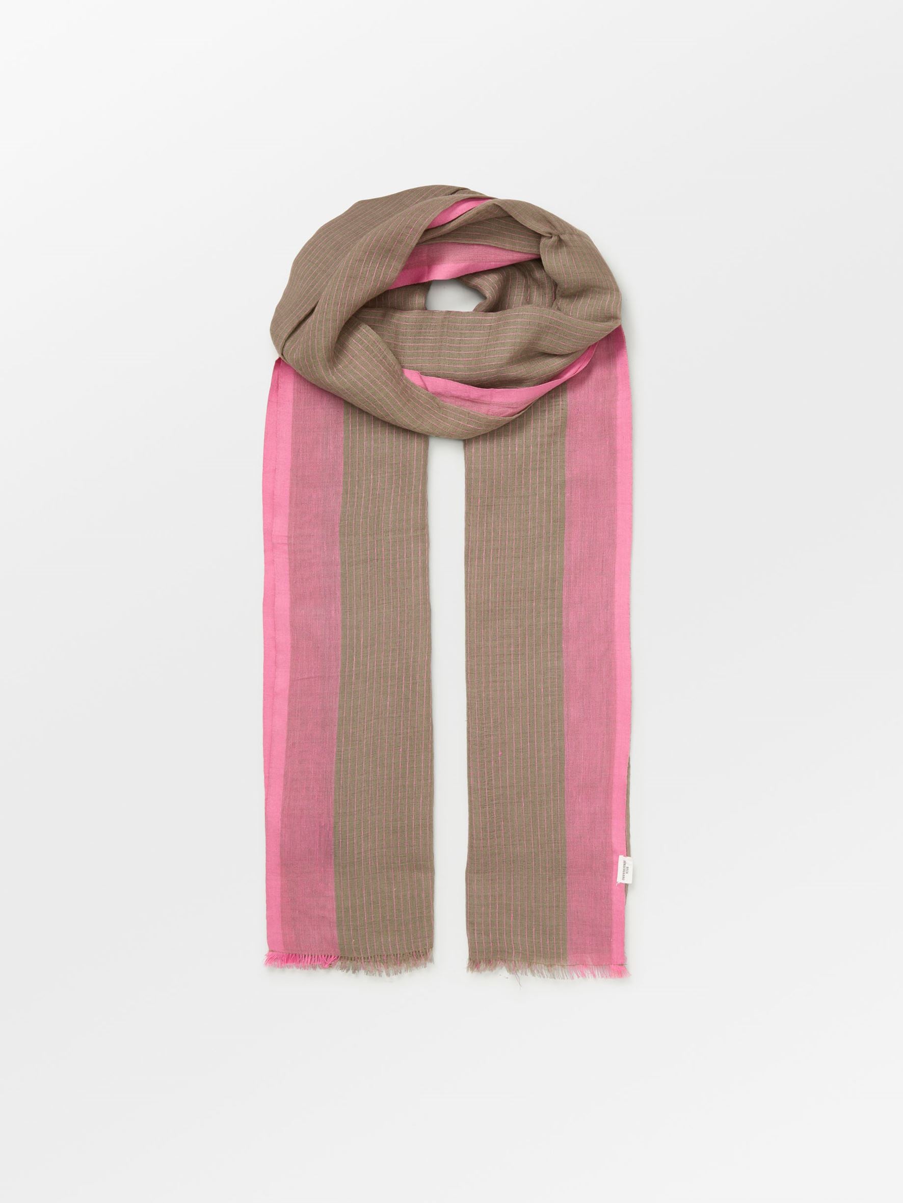 Becksöndergaard, Stripy Cowea Scarf - Carmine Pink, scarves, archive, archive, scarves, scarves, black week, black week