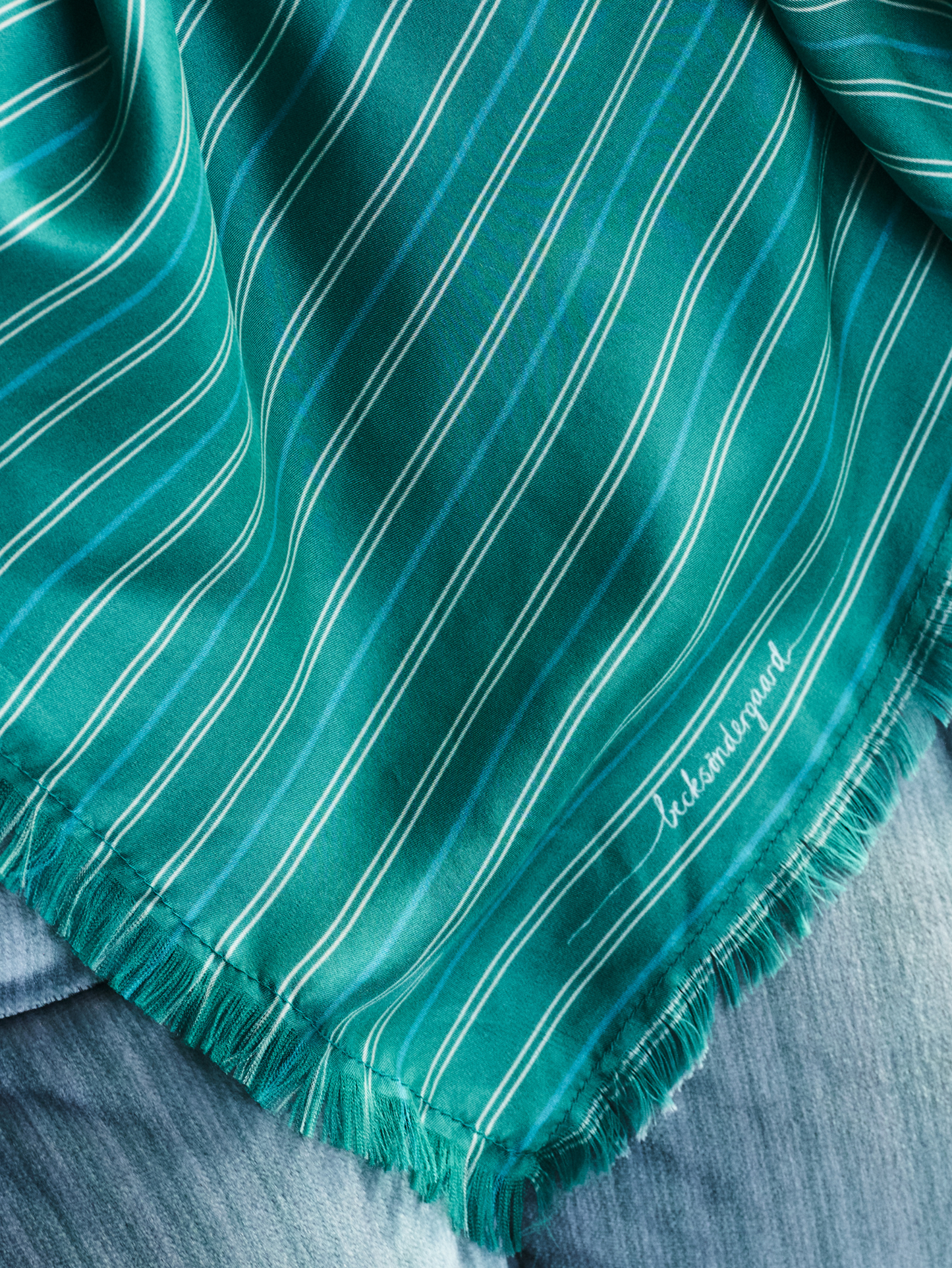 Becksöndergaard, Strifilia Sia Scarf - Bottle Green, scarves, scarves, archive, archive, mid season sale, mid season sale, scarves, scarves, black week, black week