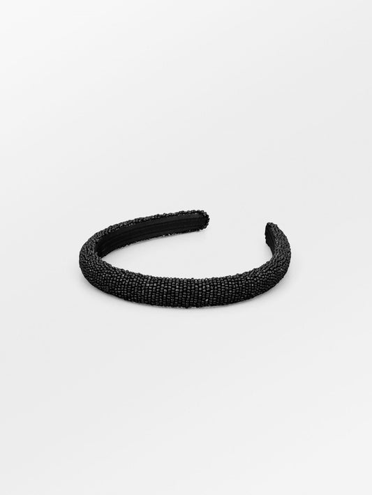 Becksöndergaard, Solid Slim Beaded Hairbrace - Black, accessories, accessories, archive, archive, accessories, archive, black week, black week