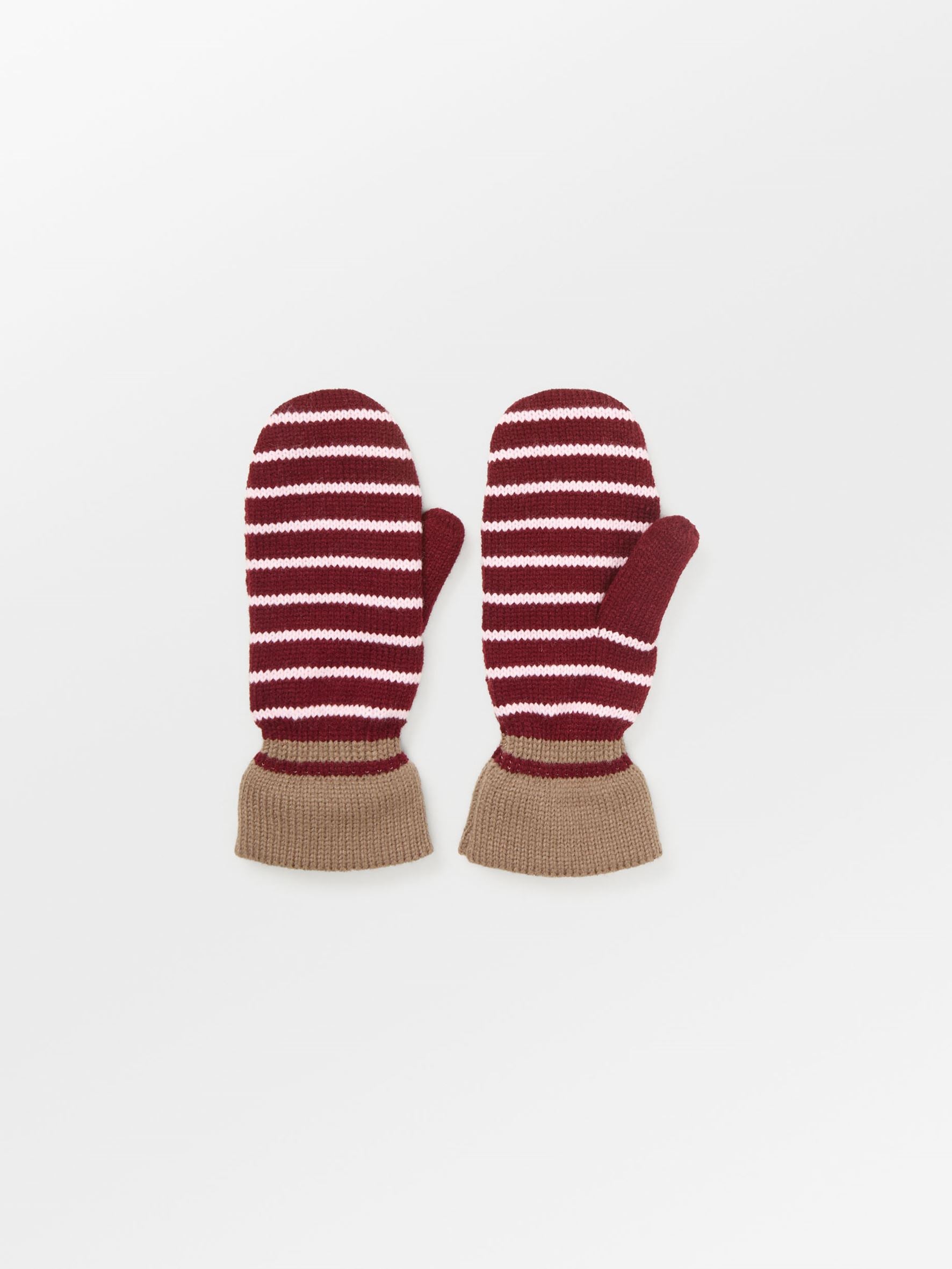 Thin Striped Emerald Mittens Clothing BeckSöndergaard.no