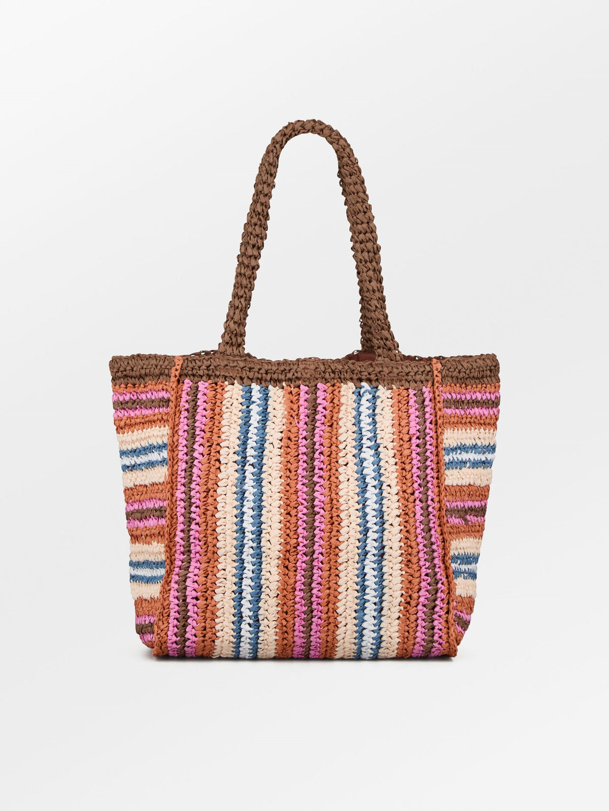 Becksöndergaard, Stripe Straw Tota Bag - Mocha Brown, sale, sale
