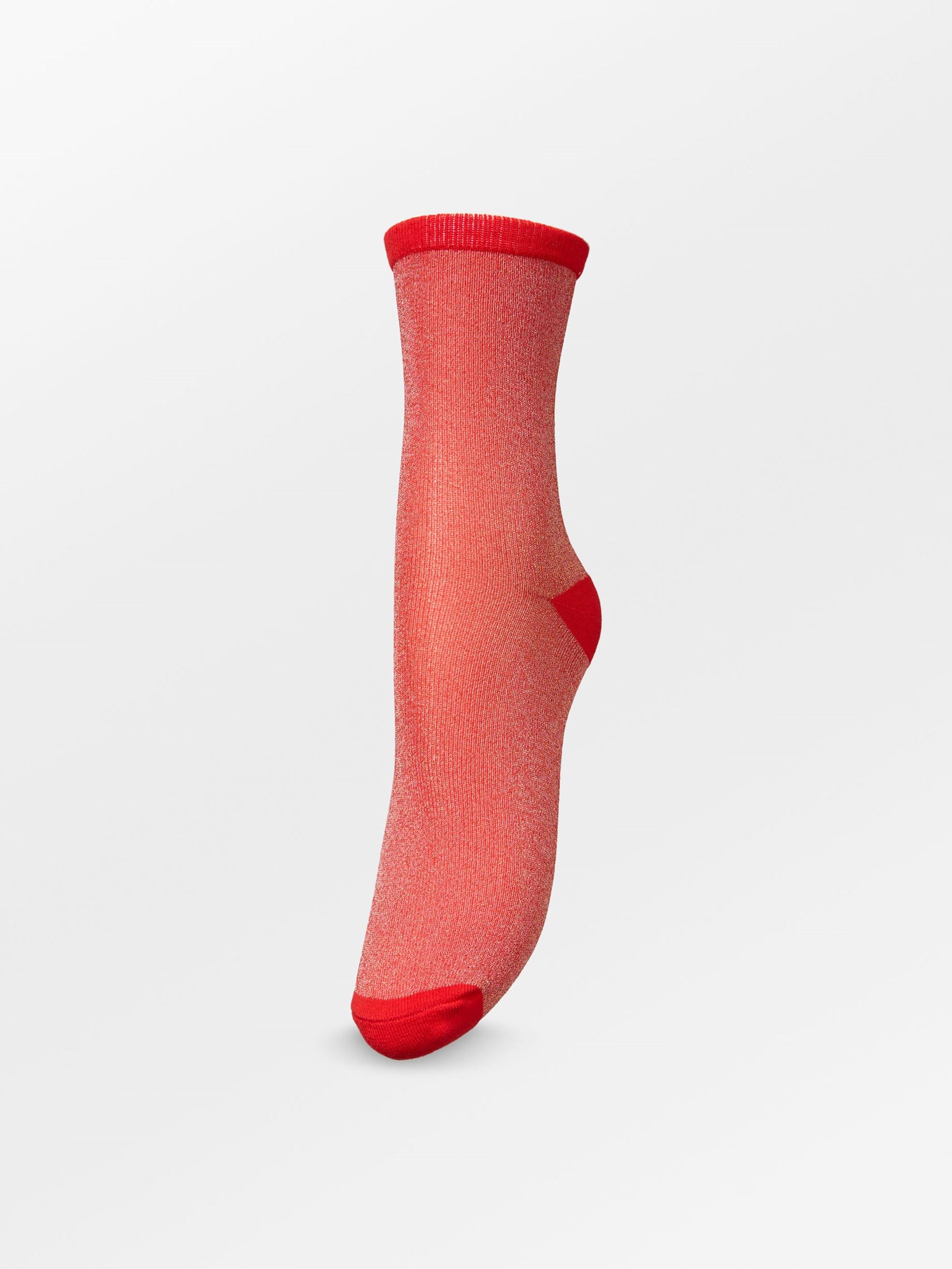 Dina Solid Glittersock - Red Socks BeckSöndergaard.no