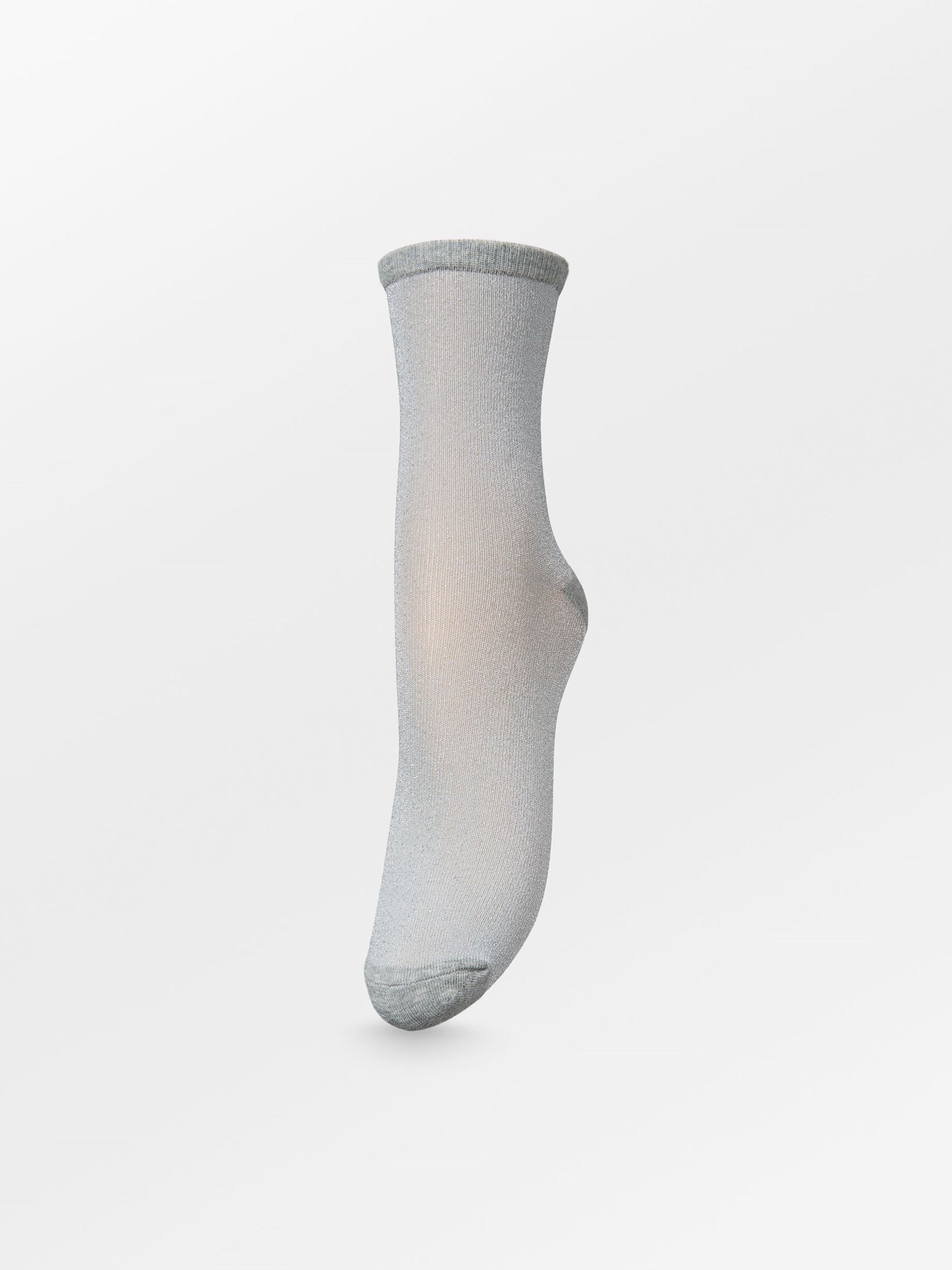 Dina Solid Glittersock - Grey Socks BeckSöndergaard.no