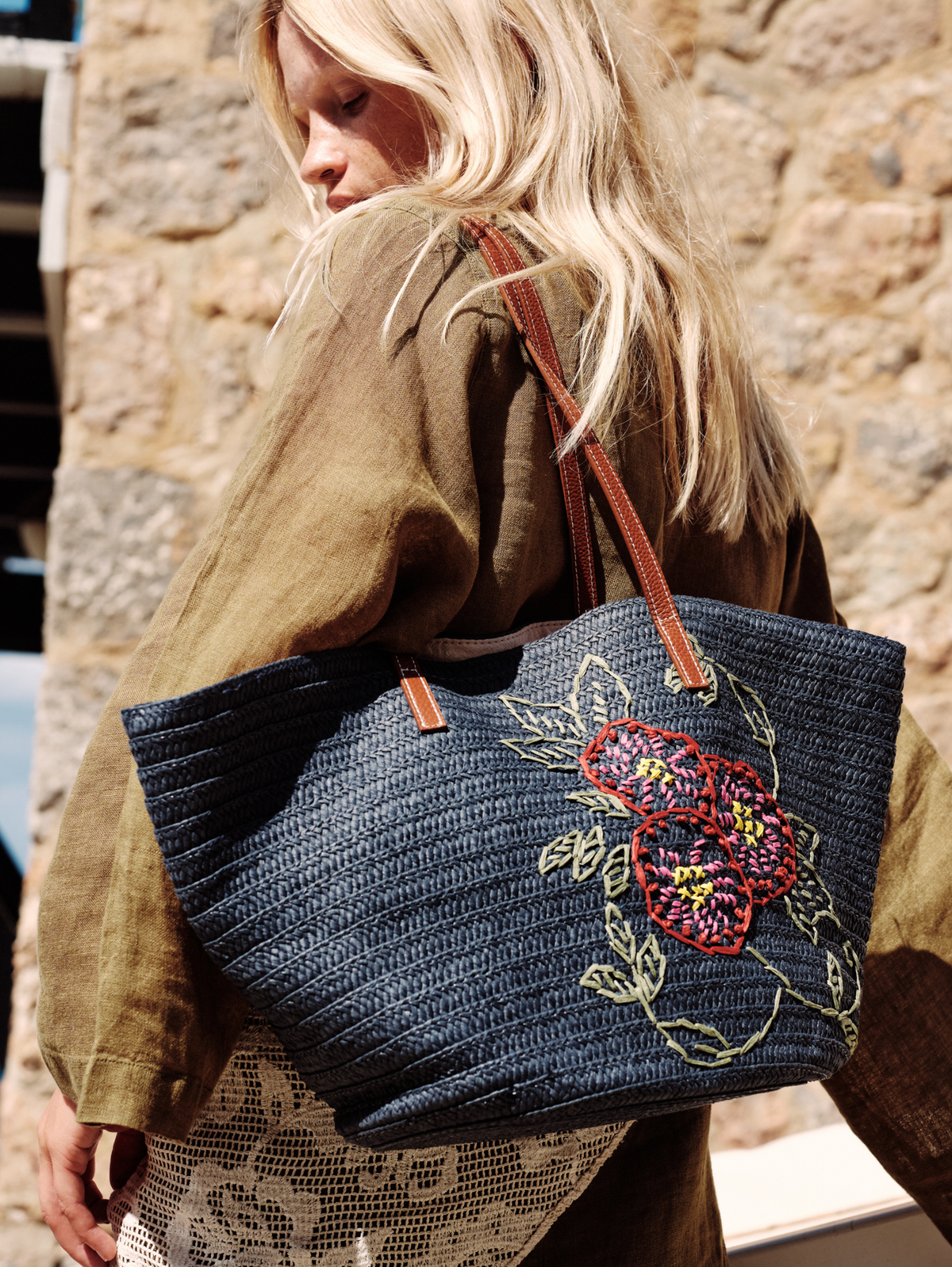 Becksöndergaard, Efloria Strawly Luca Bag - Navy Blue, bags, bags, bags