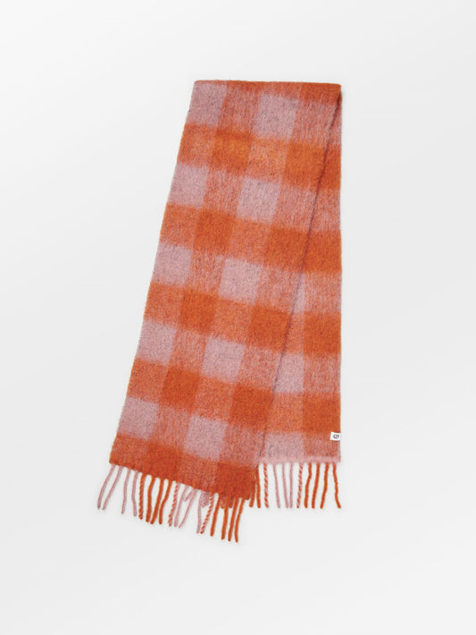 Check Mincho Scarf - Orange OneSize   BeckSöndergaard.no