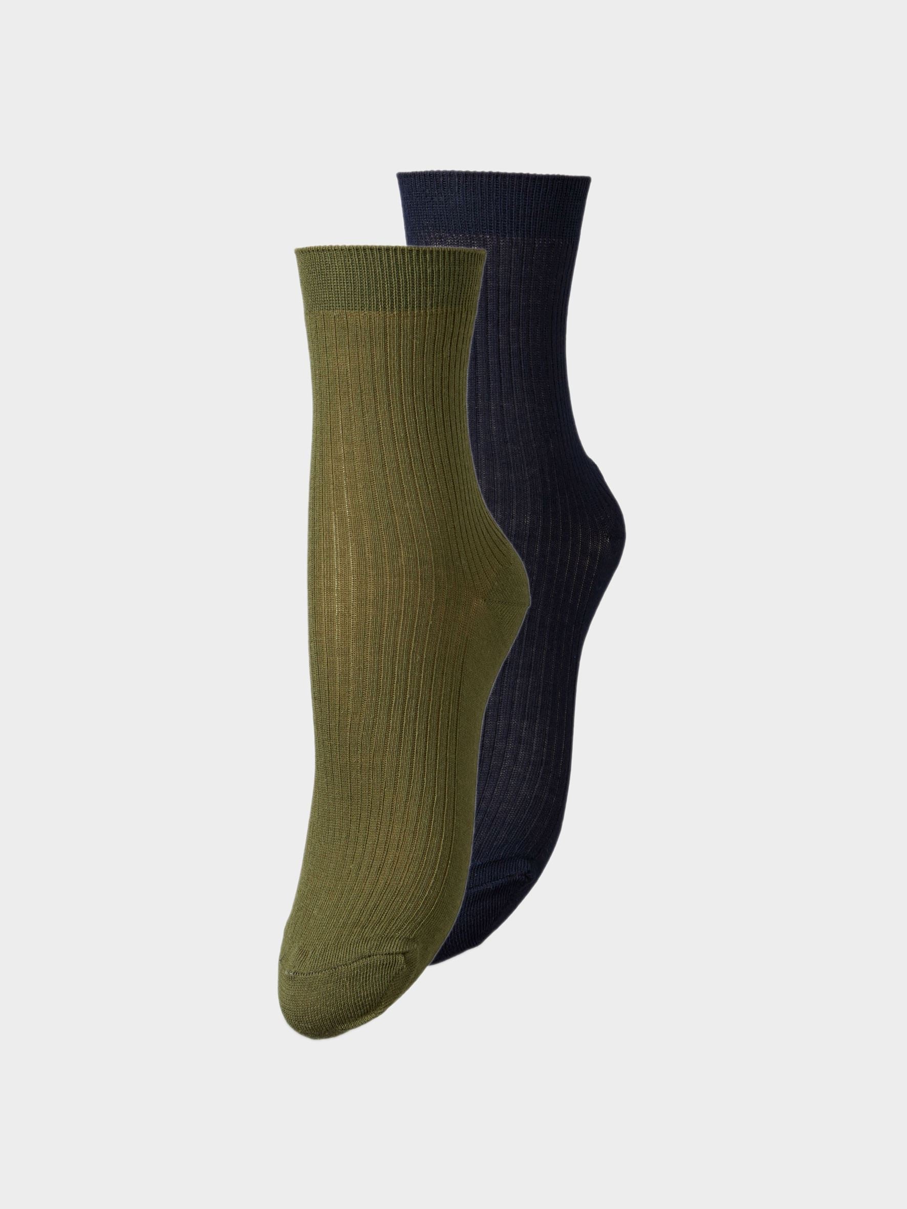 Becksöndergaard, Amira Sock 2 Pack - Dark Blue/Green, socks, socks