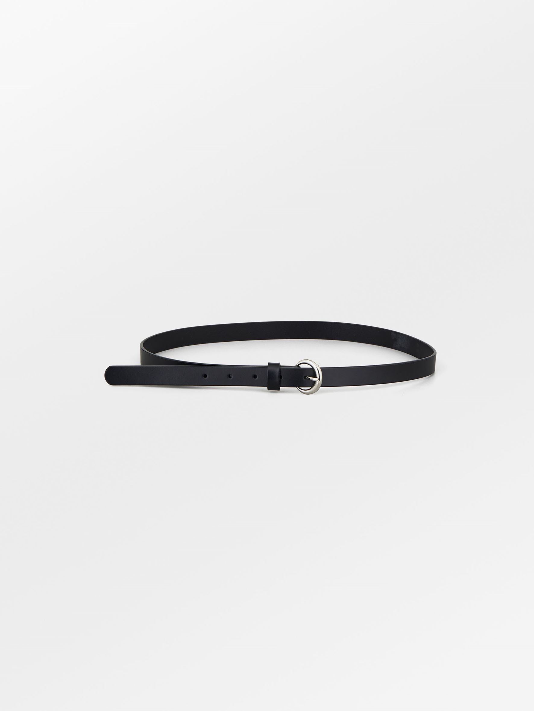 Solid Slim Belt - Black Clothing BeckSöndergaard.no