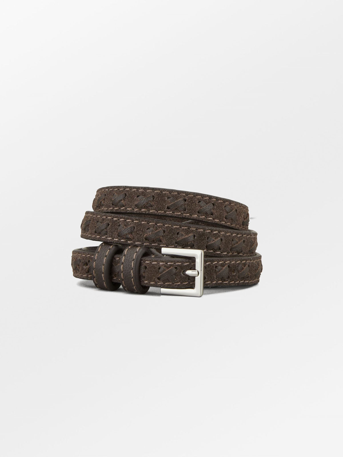 Becksöndergaard, Suede Braid Aria Belt - Chocolate Torte, clothing