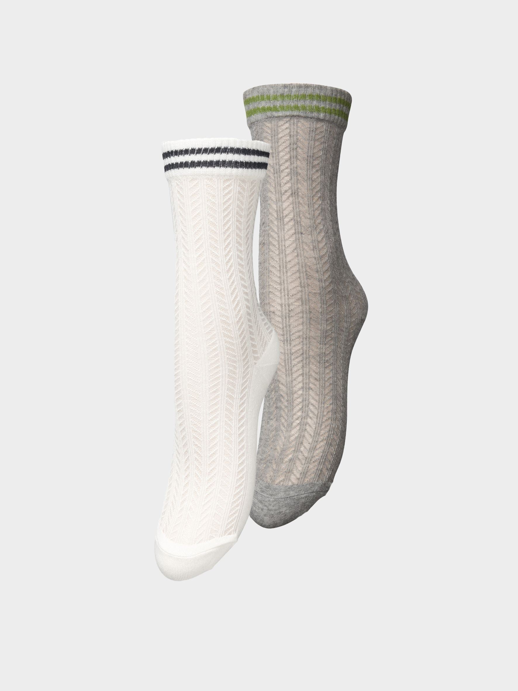 Becksöndergaard, Zilla Sporty Cotta Sock 2 Pack - Grey Melange/White, archive, archive
