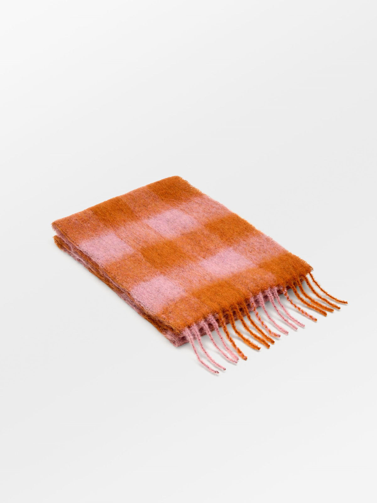 Check Mincho Scarf - Orange OneSize BeckSöndergaard.no
