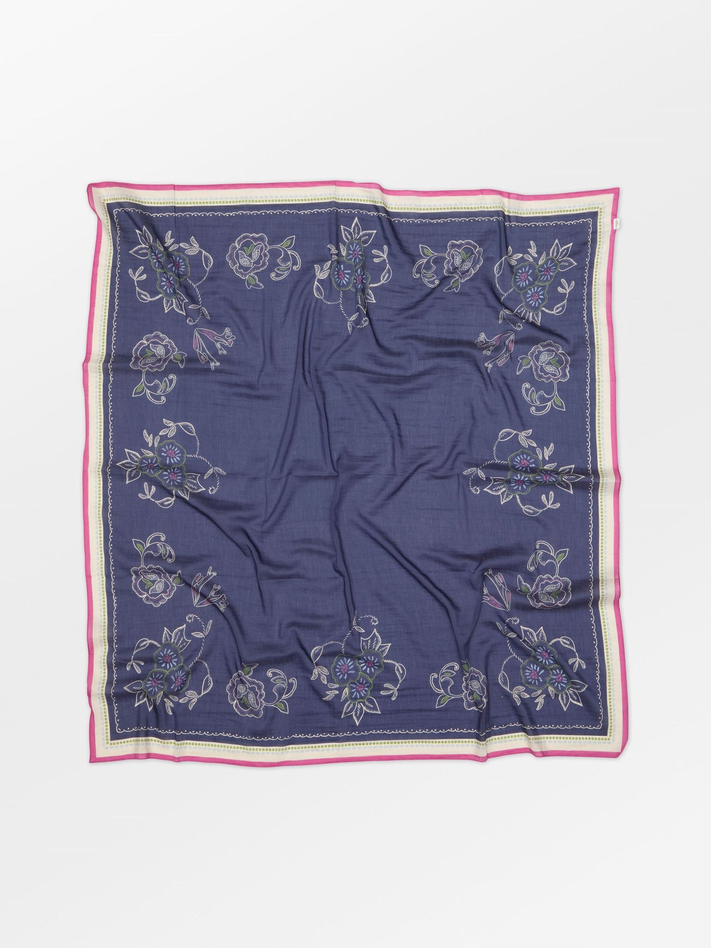 Becksöndergaard, Brodefloria Sico Scarf - Naval Academy Blue, scarves, scarves, scarves, scarves