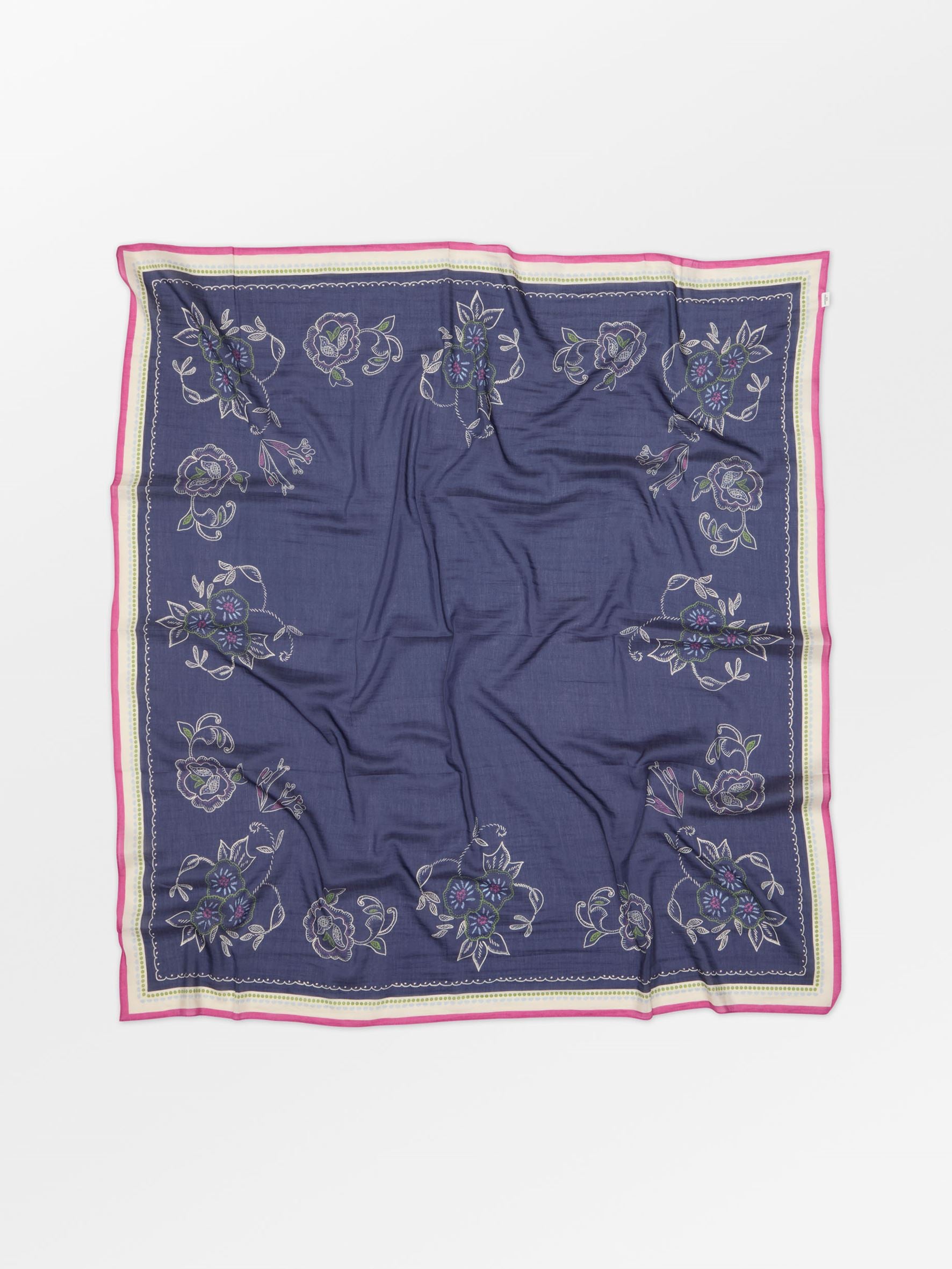 Becksöndergaard, Brodefloria Sico Scarf - Naval Academy Blue, scarves, scarves, scarves, scarves