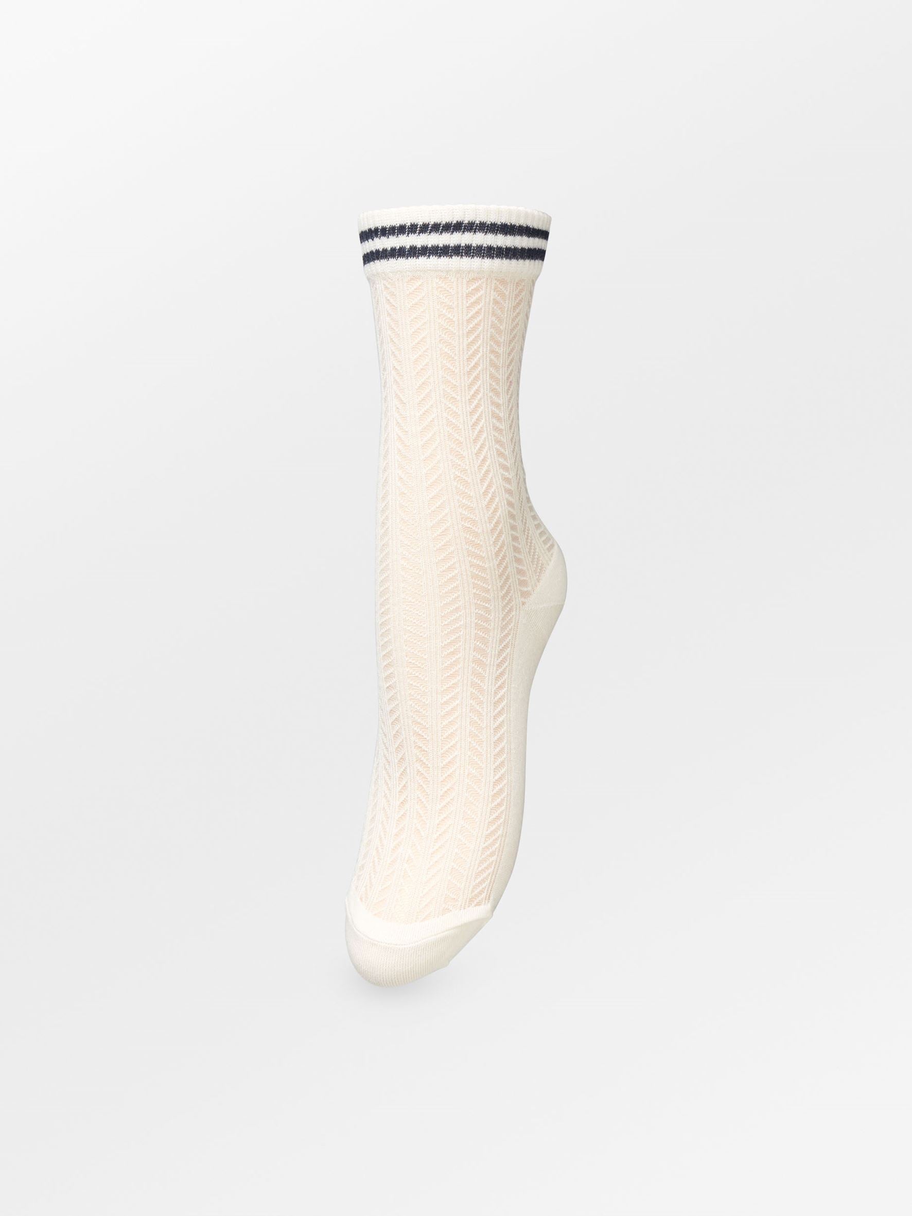 Becksöndergaard, Zilla Sporty Cotta Sock - Birch White, struct - slet produkter