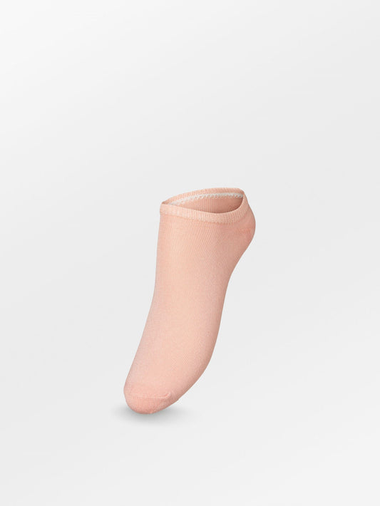 Solid Glitter Sneakie Sock - Peach Socks BeckSöndergaard.no