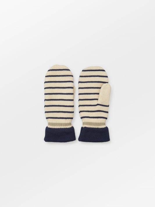 Thin Striped Emerald Mittens Clothing BeckSöndergaard.no
