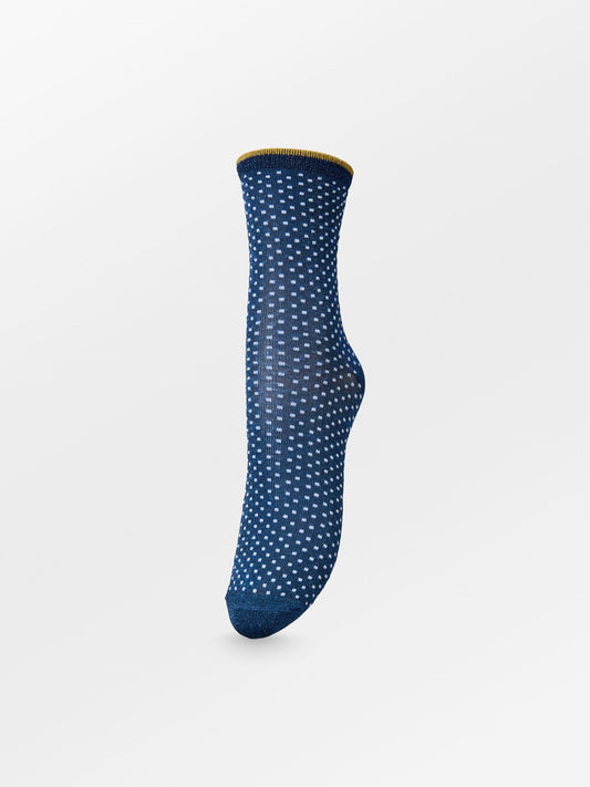 Dina Small Dots Glittersock - Blue Socks BeckSöndergaard.no