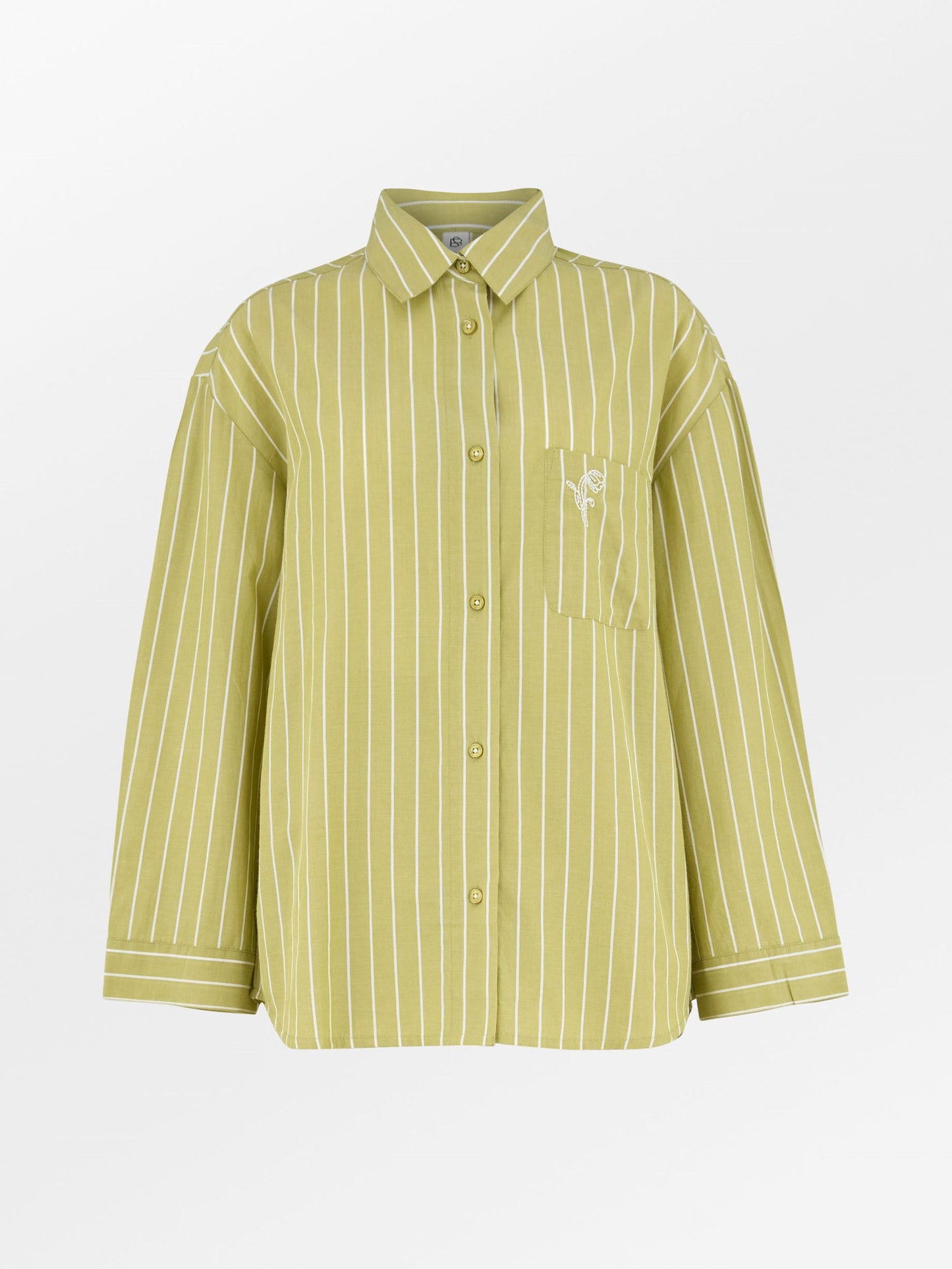 Becksöndergaard, Striped Pyjamas Shirt - Khaki Green, homewear, homewear