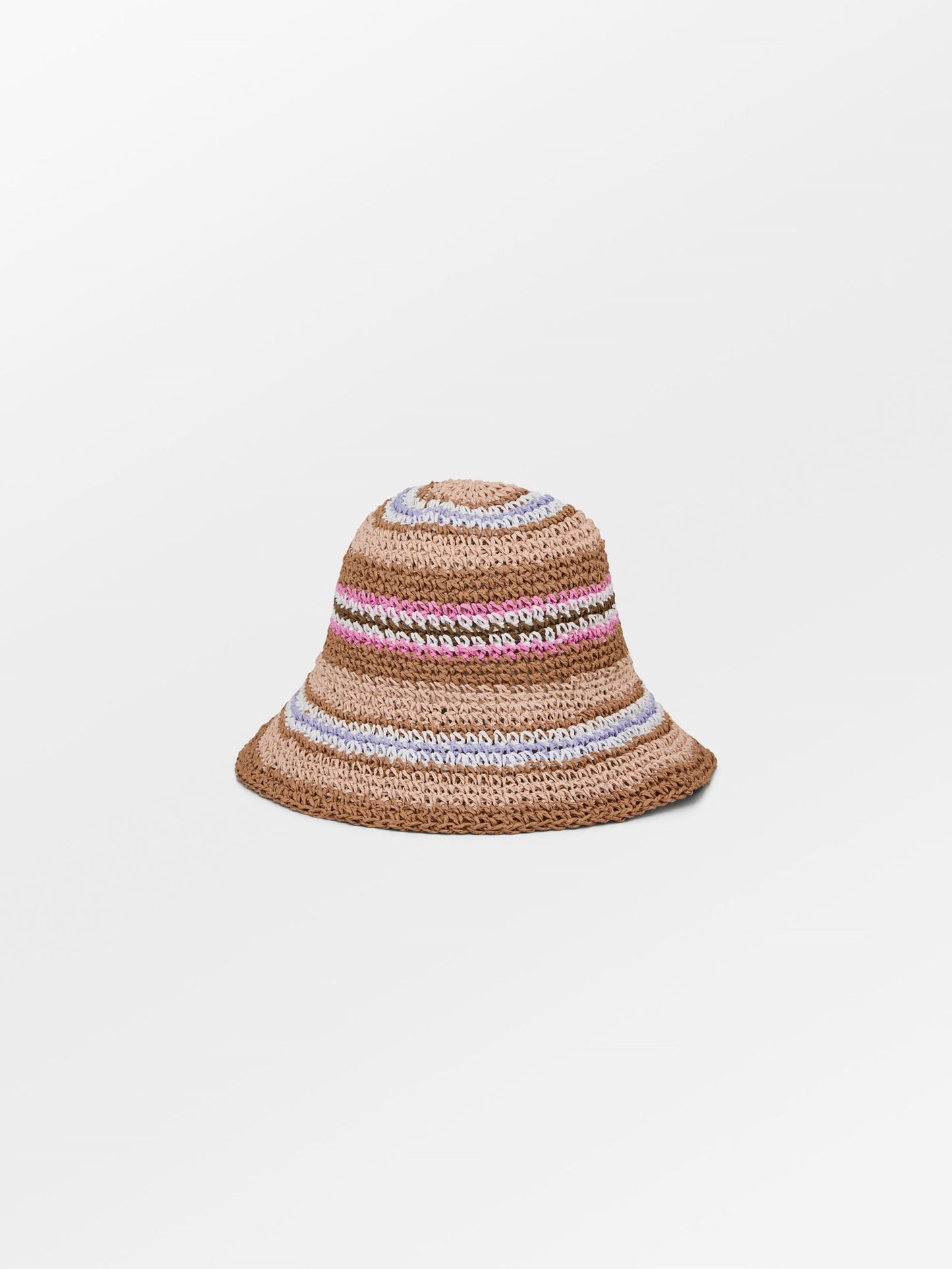 Becksöndergaard, Striped Saverina Straw Hat - Mocha Brown, accessories, archive, archive, mid season sale, mid season sale, accessories