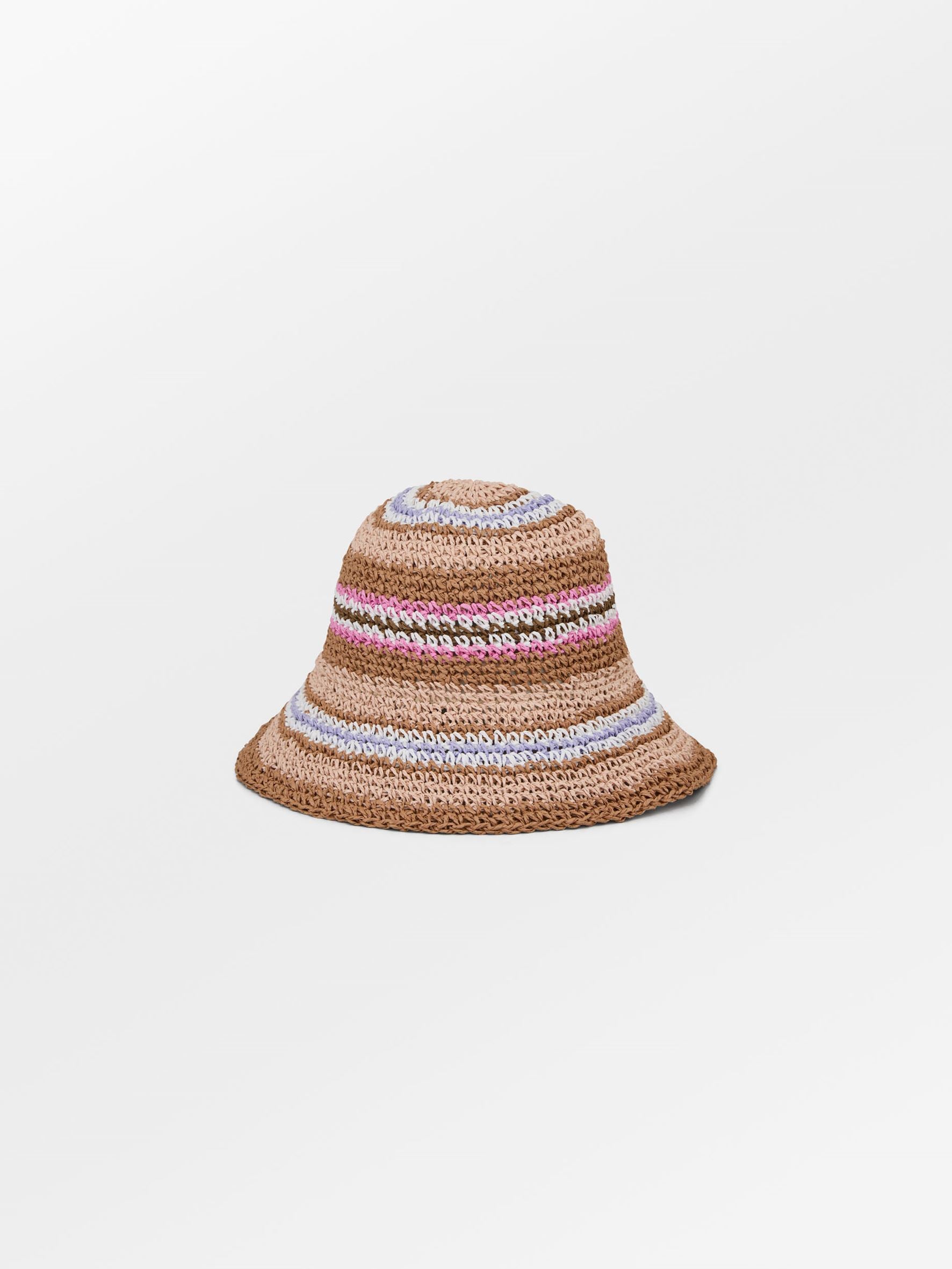Becksöndergaard, Striped Saverina Straw Hat - Mocha Brown, accessories, archive, archive, mid season sale, mid season sale, accessories
