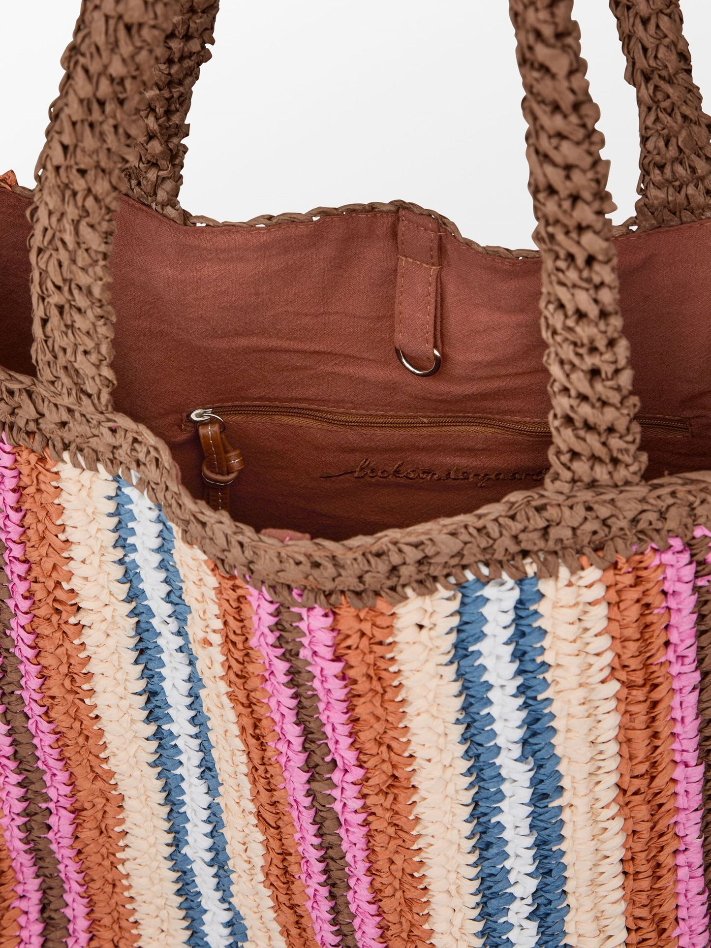 Stripe Straw Tota Bag OneSize BeckSöndergaard.no