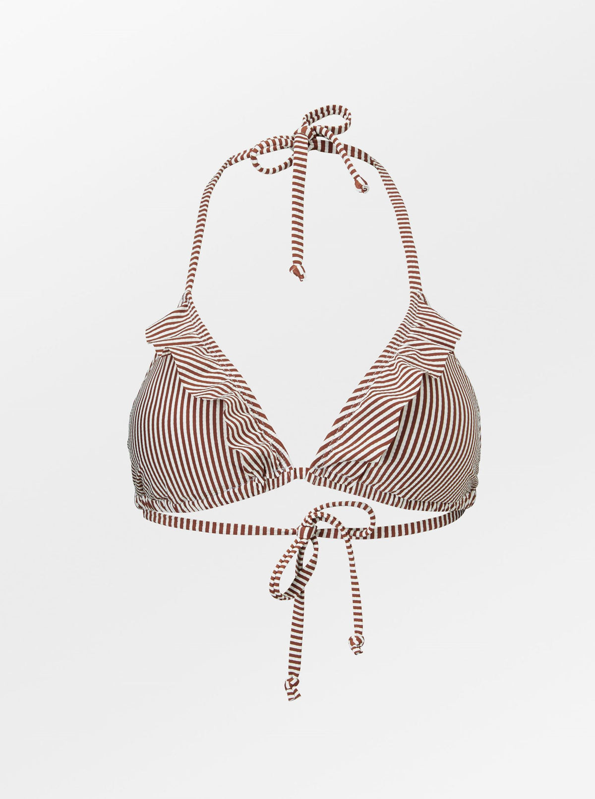 Striba Bel Frill Bikini Top - Sorrel Brown Clothing BeckSöndergaard.no