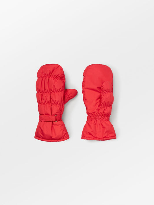Becksöndergaard, Padded Nylona Mitten - Adrenaline Red, accessories, accessories, archive, archive, winter accessories, archive, winter accessories, black week, black week