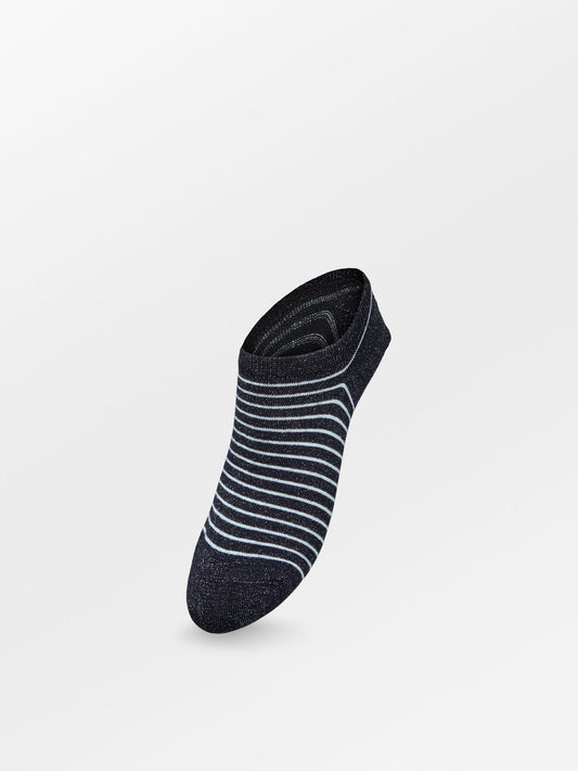 Stripe Glitter Sneakie Sock - Blue Socks BeckSöndergaard.no