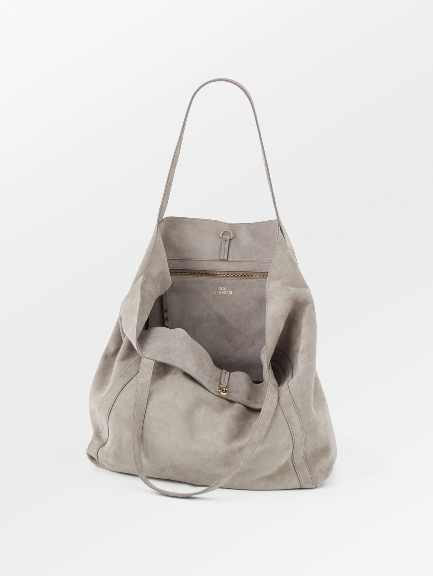 Suede Eden Shopper Bag - Gray OneSize BeckSöndergaard.no